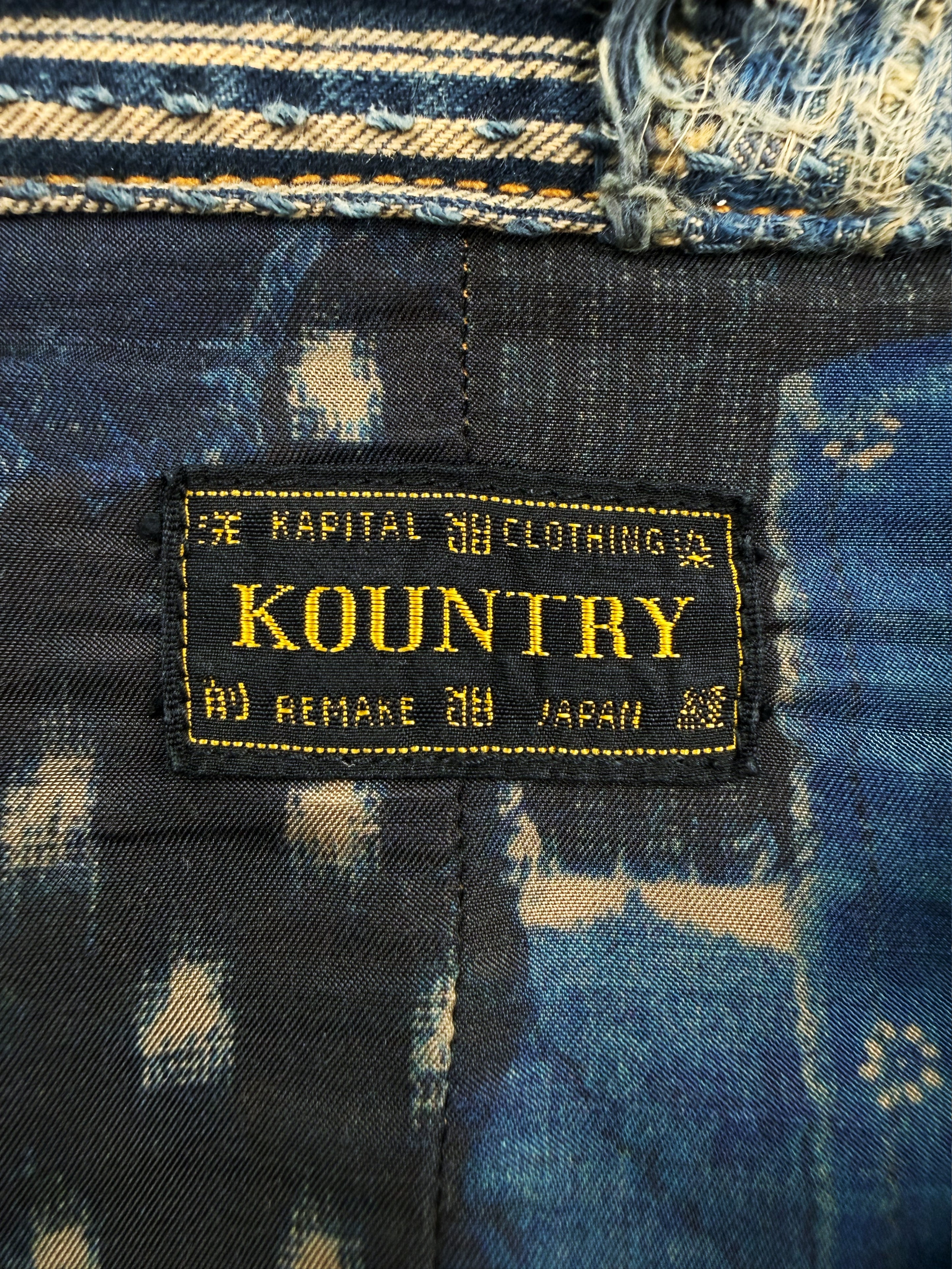 AW24 Kapital ‘Spring 1st’ Boro Stitch Blue Denim Trucker Jacket