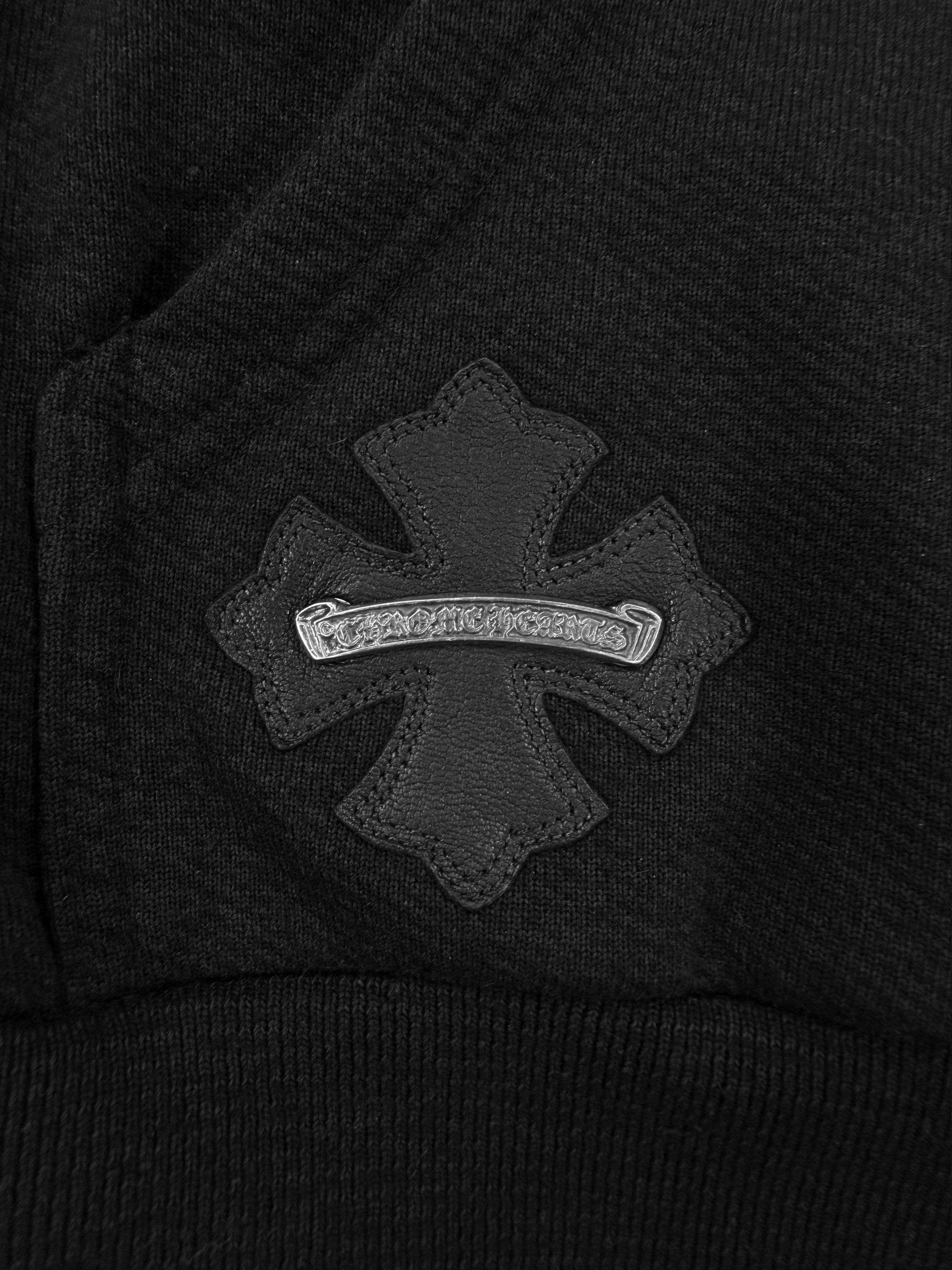 Chrome Hearts Horse Shoe Leather Plus Patch Zip Up Hoodie