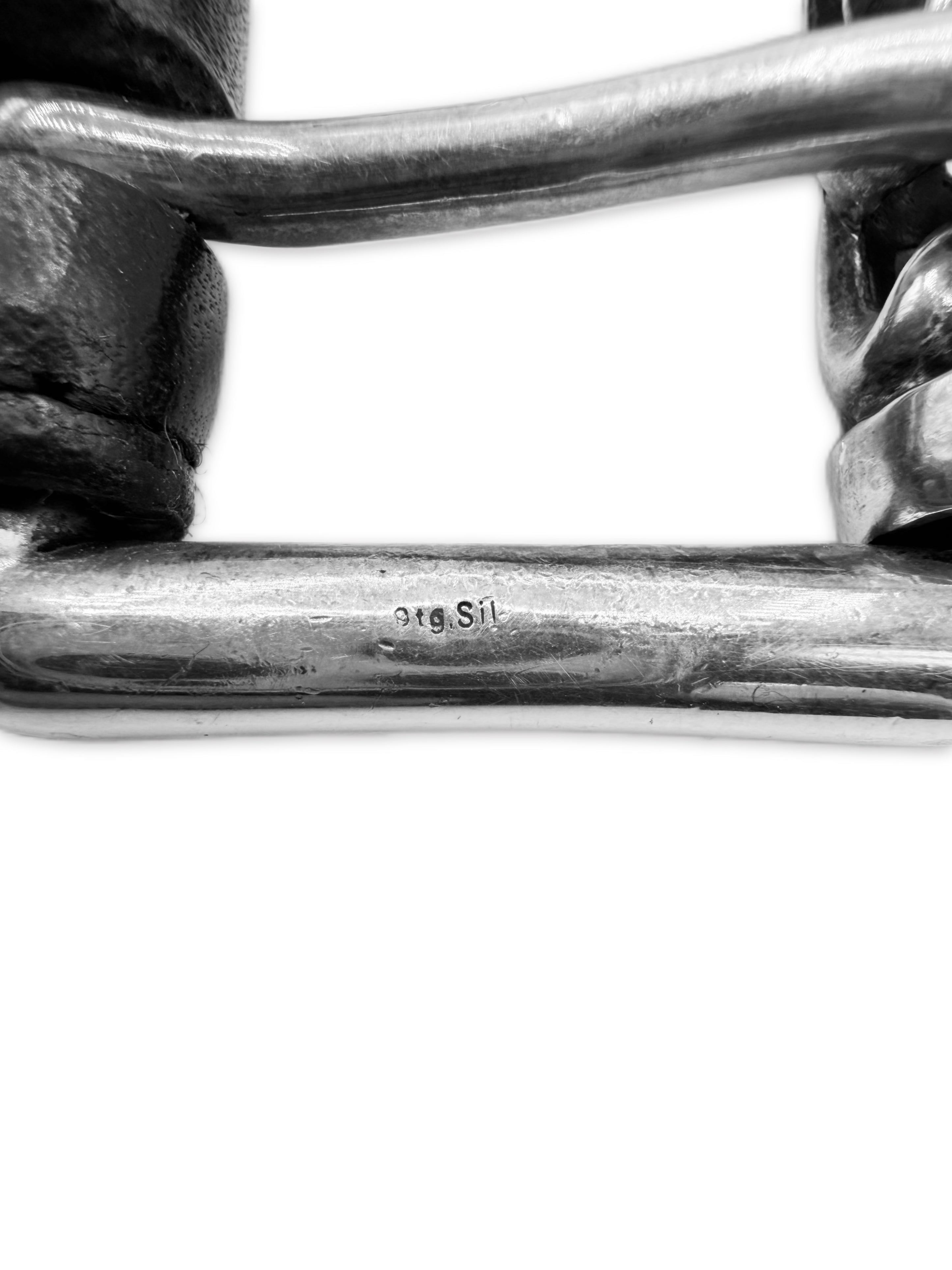 Chrome Hearts Double Roller Black Leather .925 Silver Belt