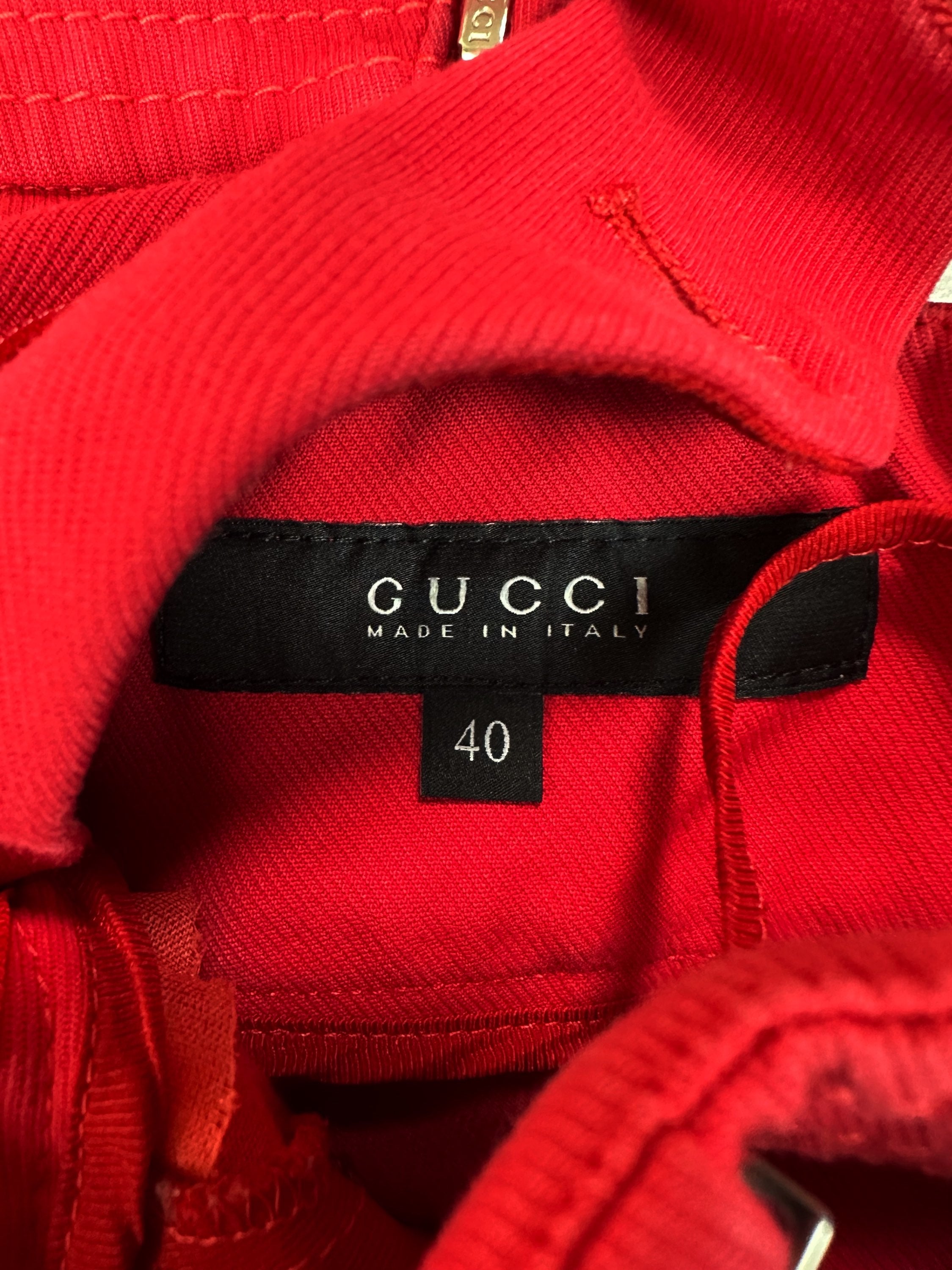 00s Gucci by Tom Ford Cherry Red Metallic Short Shorts
