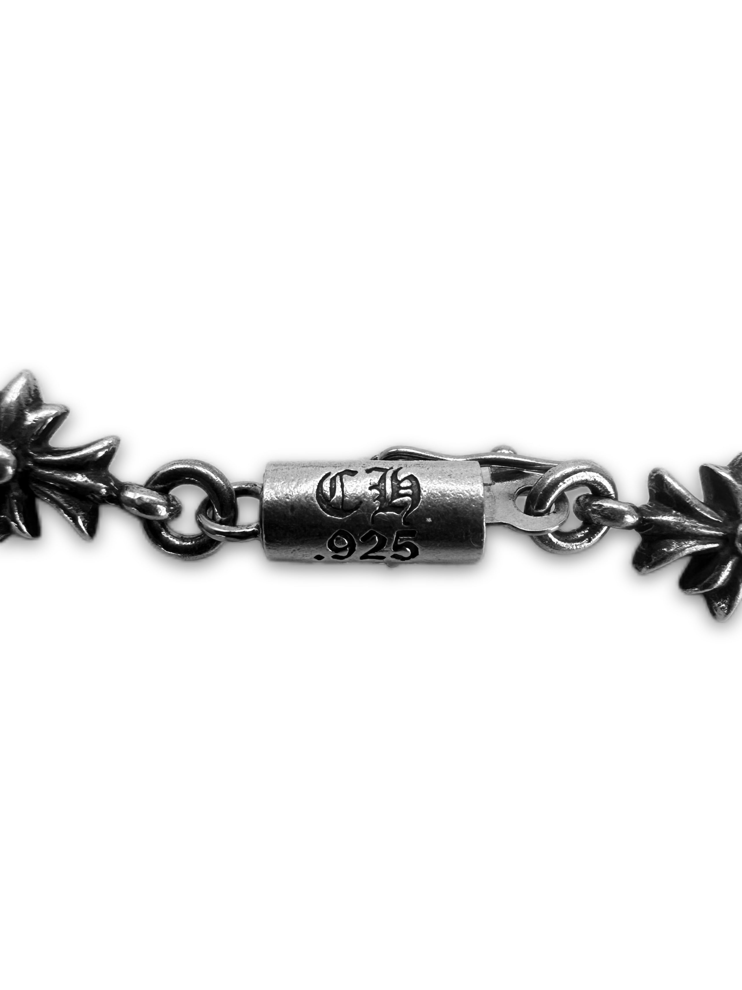 Chrome Hearts ‘Tiny E’ Cross .925 Silver 7.5 in Bracelet