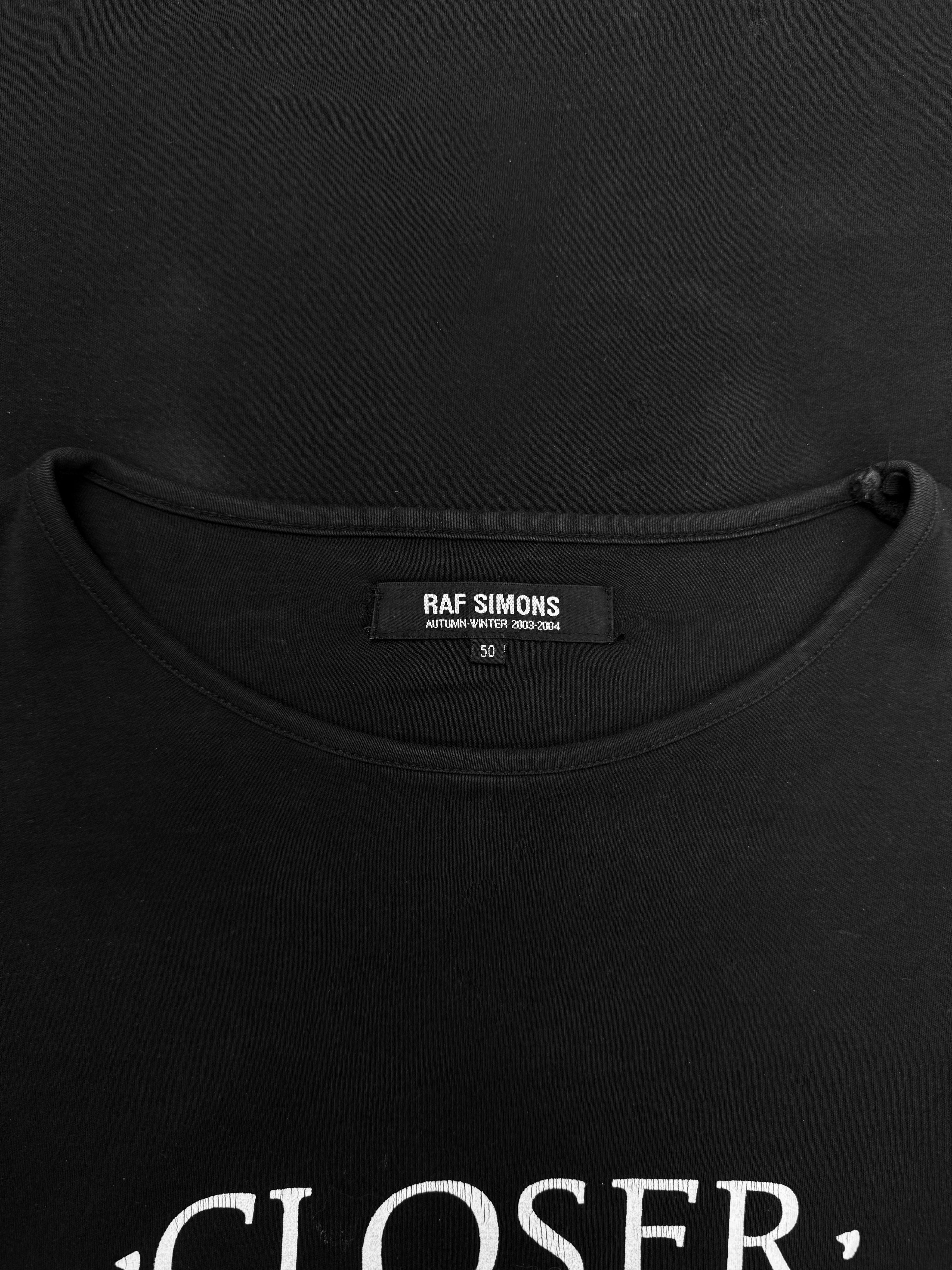 AW03 Raf Simons ‘Closer’ Chest Graphic Black Long Sleeve