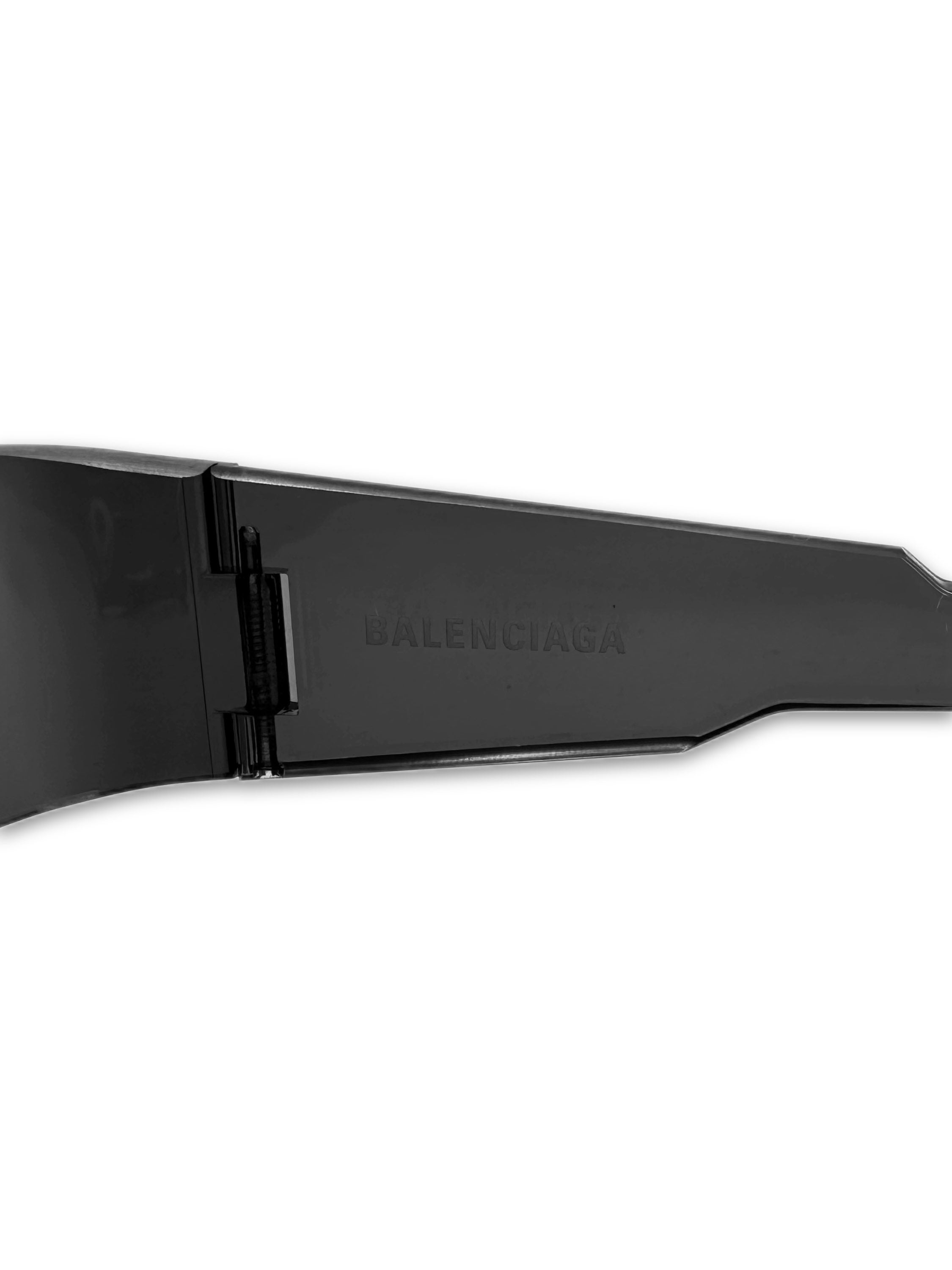 Balenciaga ‘Mono’ Rectangle Shield Dark Tint Rimless Sunglasses