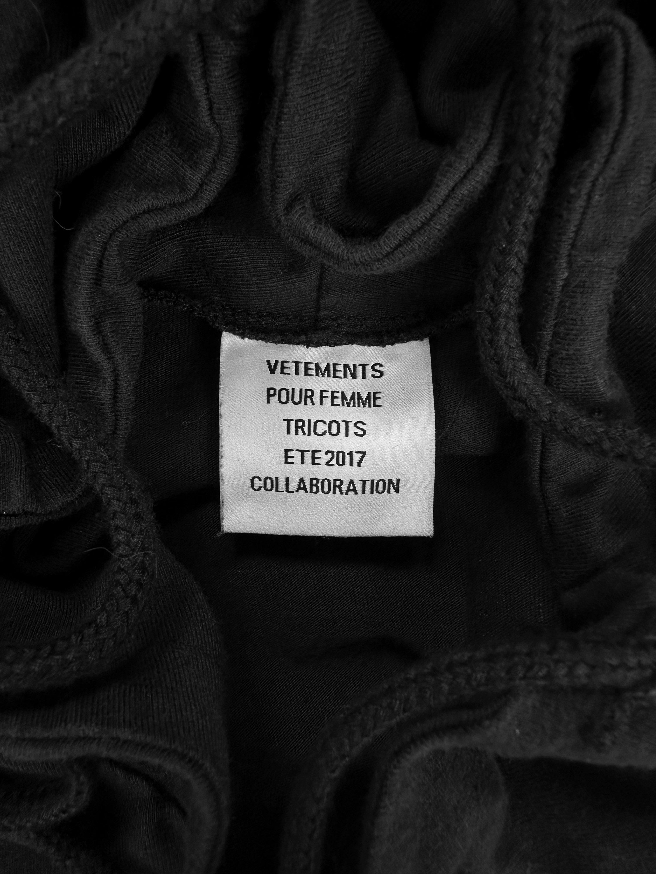 Vetements ‘Staff’ Gothic Tour Logo Black Layered Hoodie