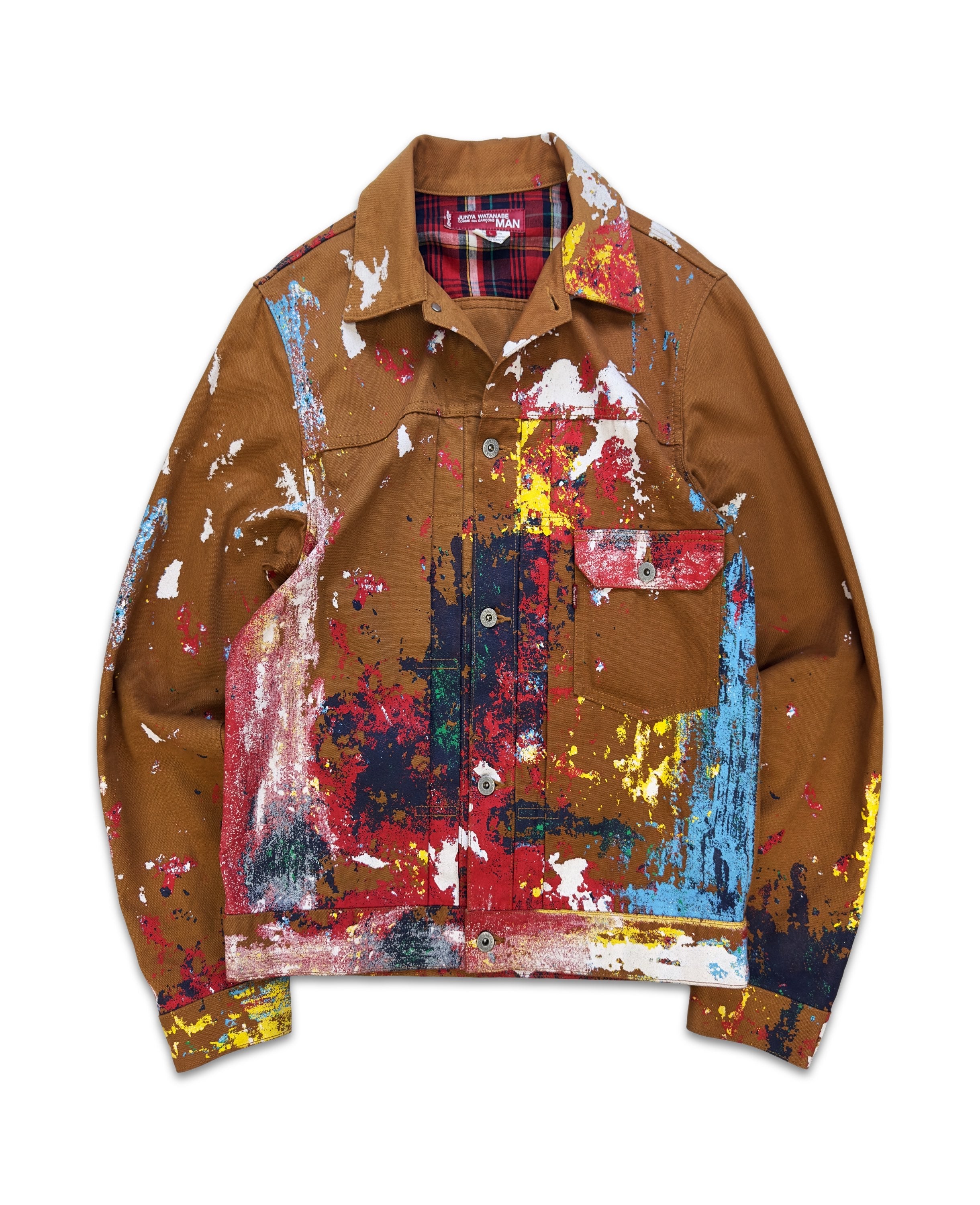 SS18 JUNYA WATANABE X LEVI'S 'PAINT' BACK BUCKLE TRUCKER JACKET