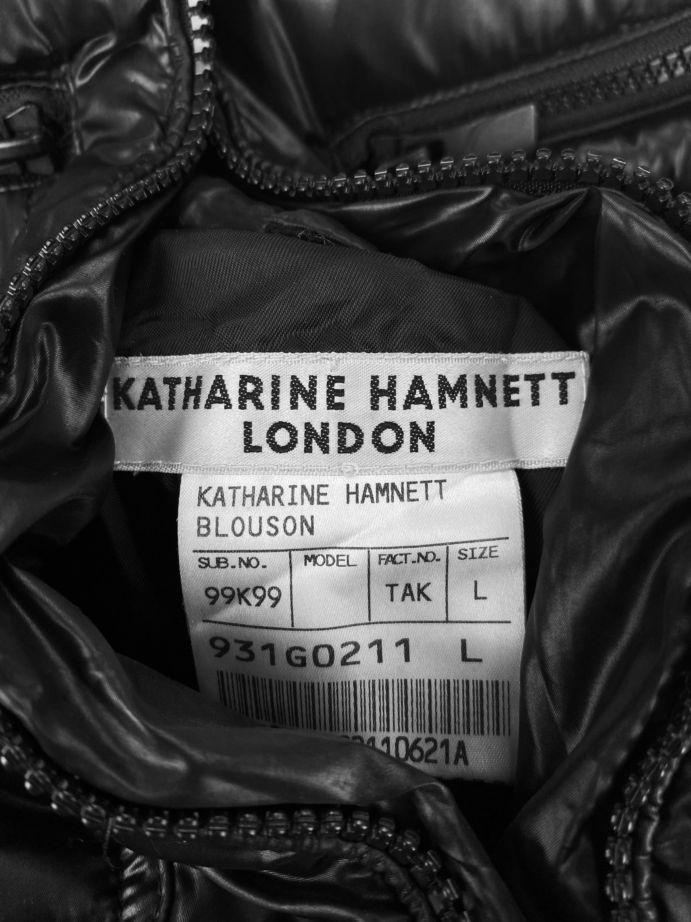 00s Katharine Hamnett Black Down Fill Puffer Jacket