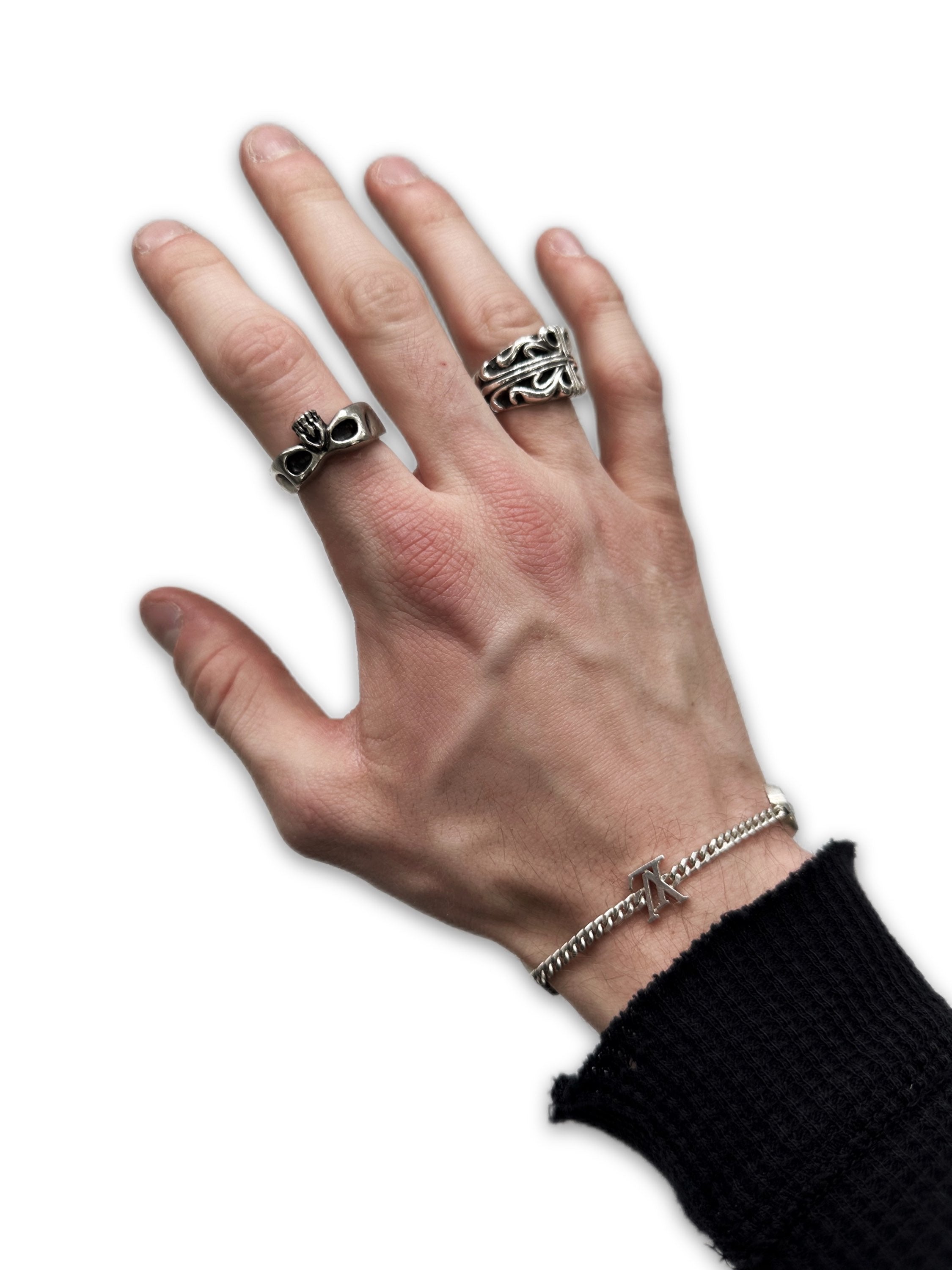 Louis Vuttion ‘Instict’ Silver Monogram Cuban Link Bracelet