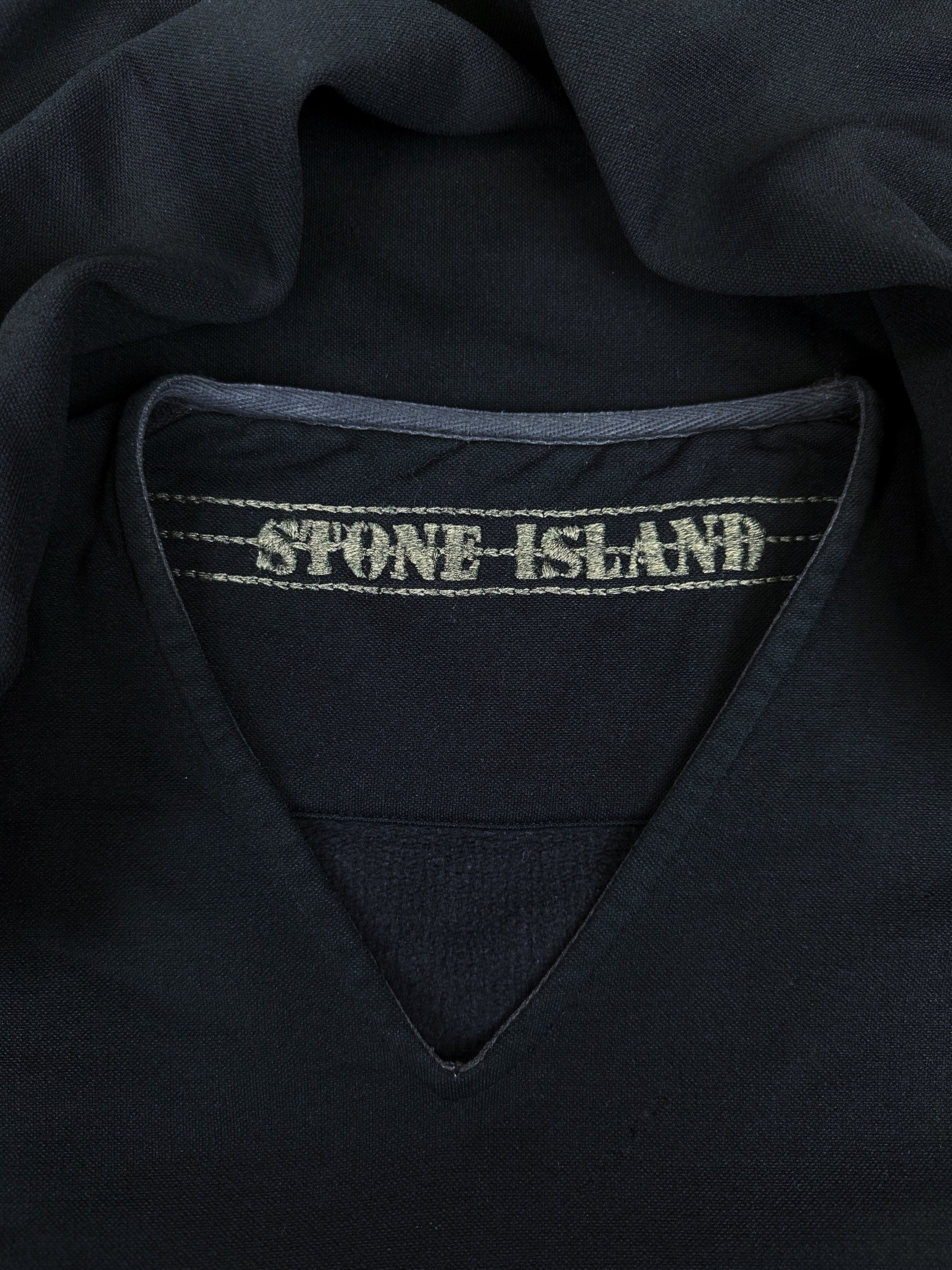 00s Stone Island Navy Blue Chest Logo Long Sleeve Shirt