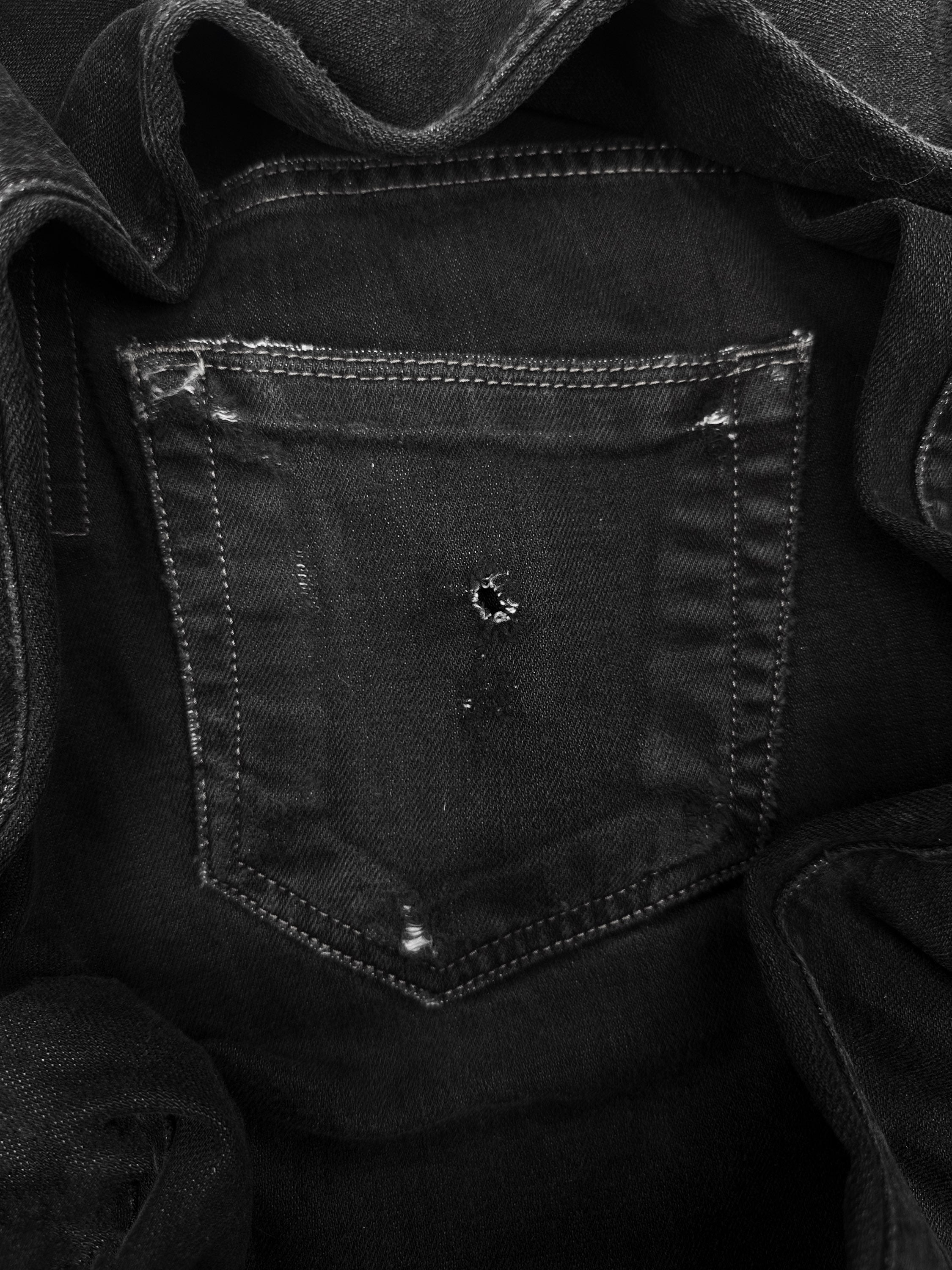 Rick Owens Black Detroit Cut Cropped Denim