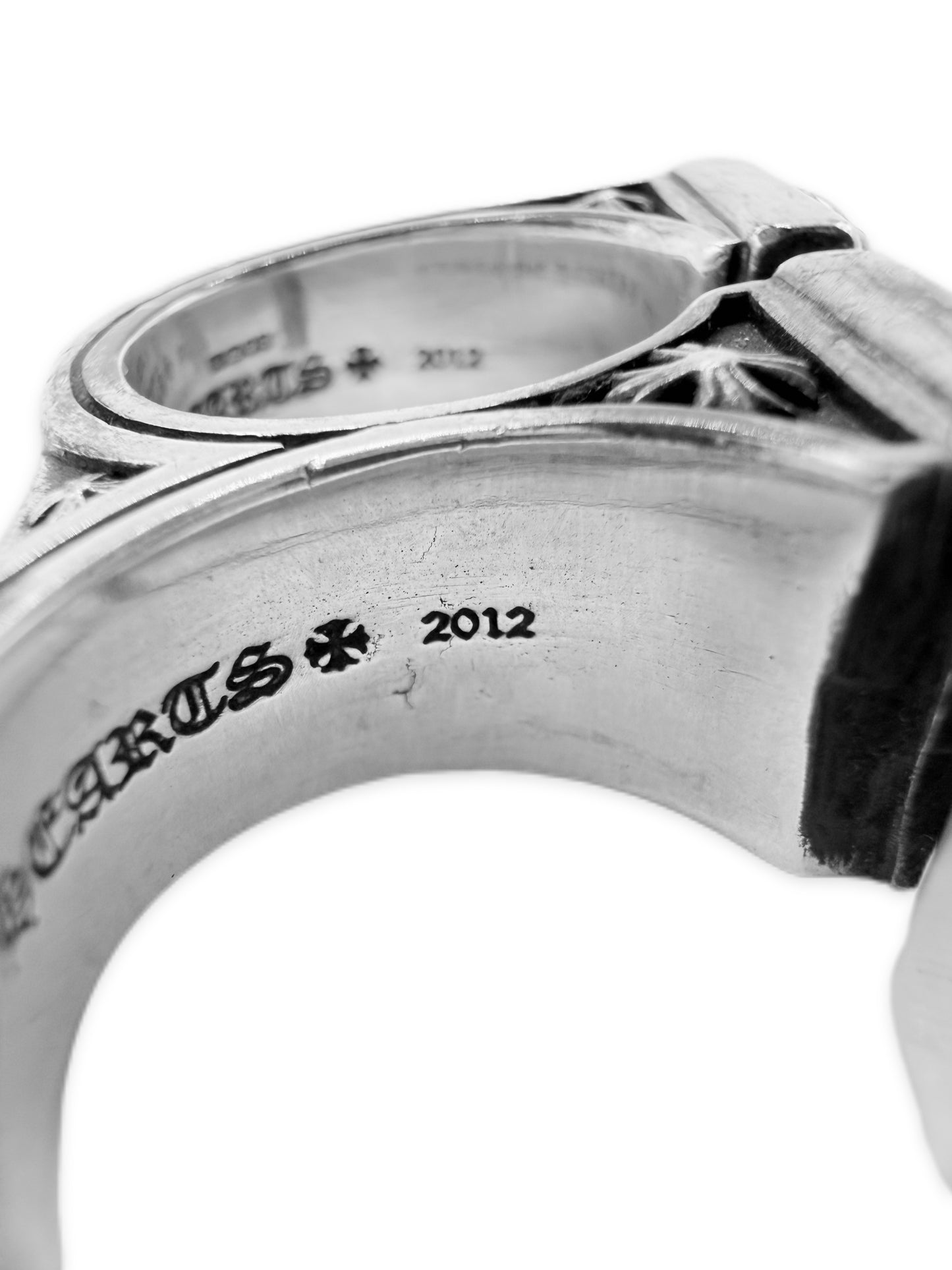 Chrome Hearts Diamond Factory Set .925 Silver Triple Brass Knuckle Ring