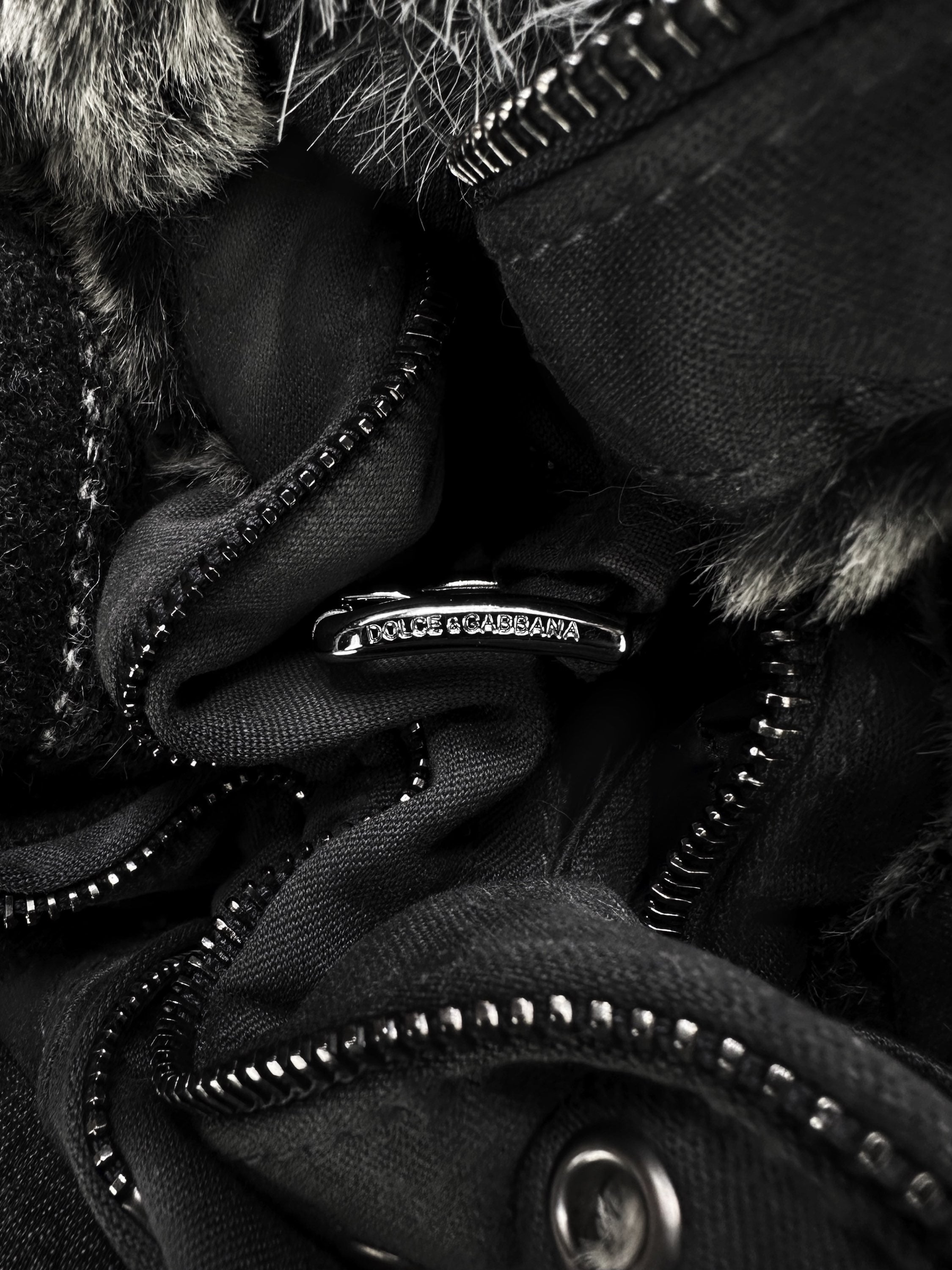 AW11 Dolce & Gabbana ‘Reconstructed’ Fur Patchwork Aviation Jacket