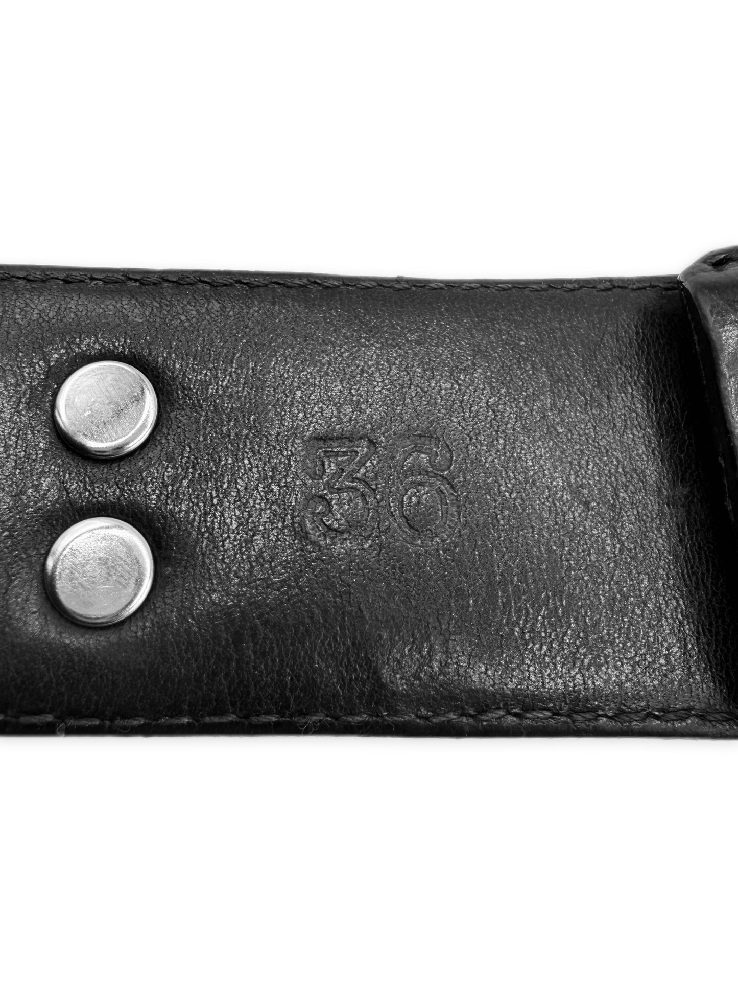 Chrome Hearts Fleur de Lis Star Pendant .925 Silver Leather Belt Strap