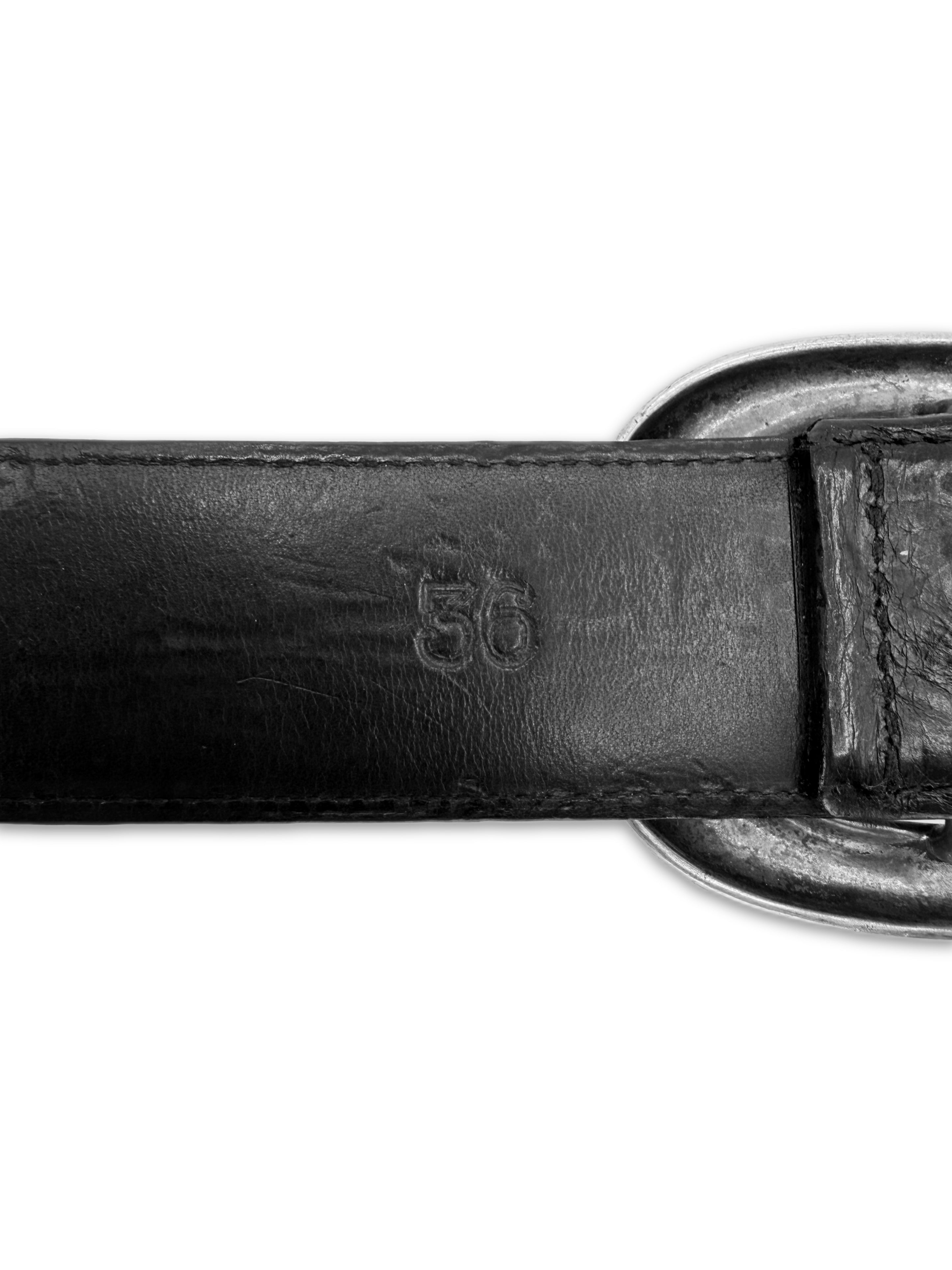 Chrome Hearts Studded Oval Buckle .925 Silver Leather Belt