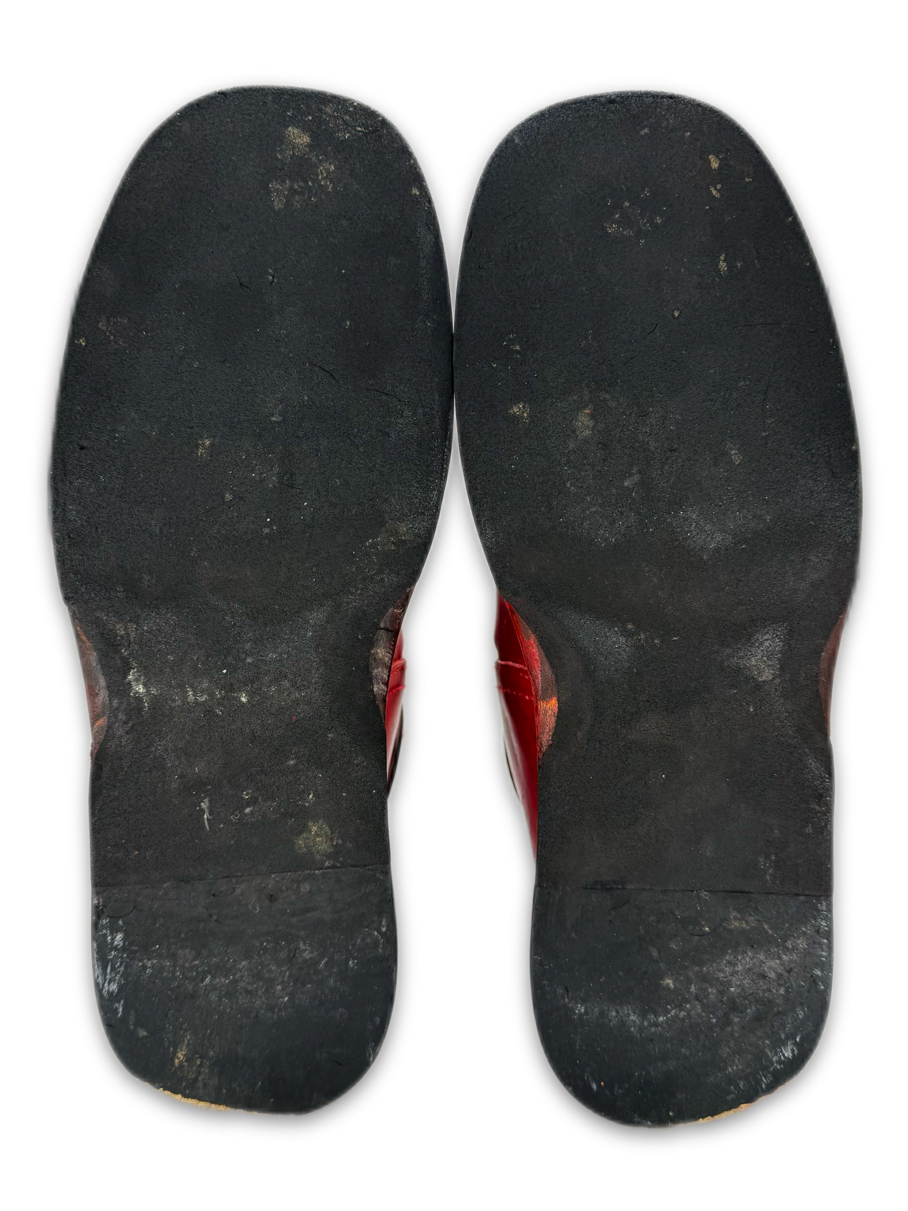 AW96 Dirk Bikkemerbergs Red Velcro Hi-top Leather Boots
