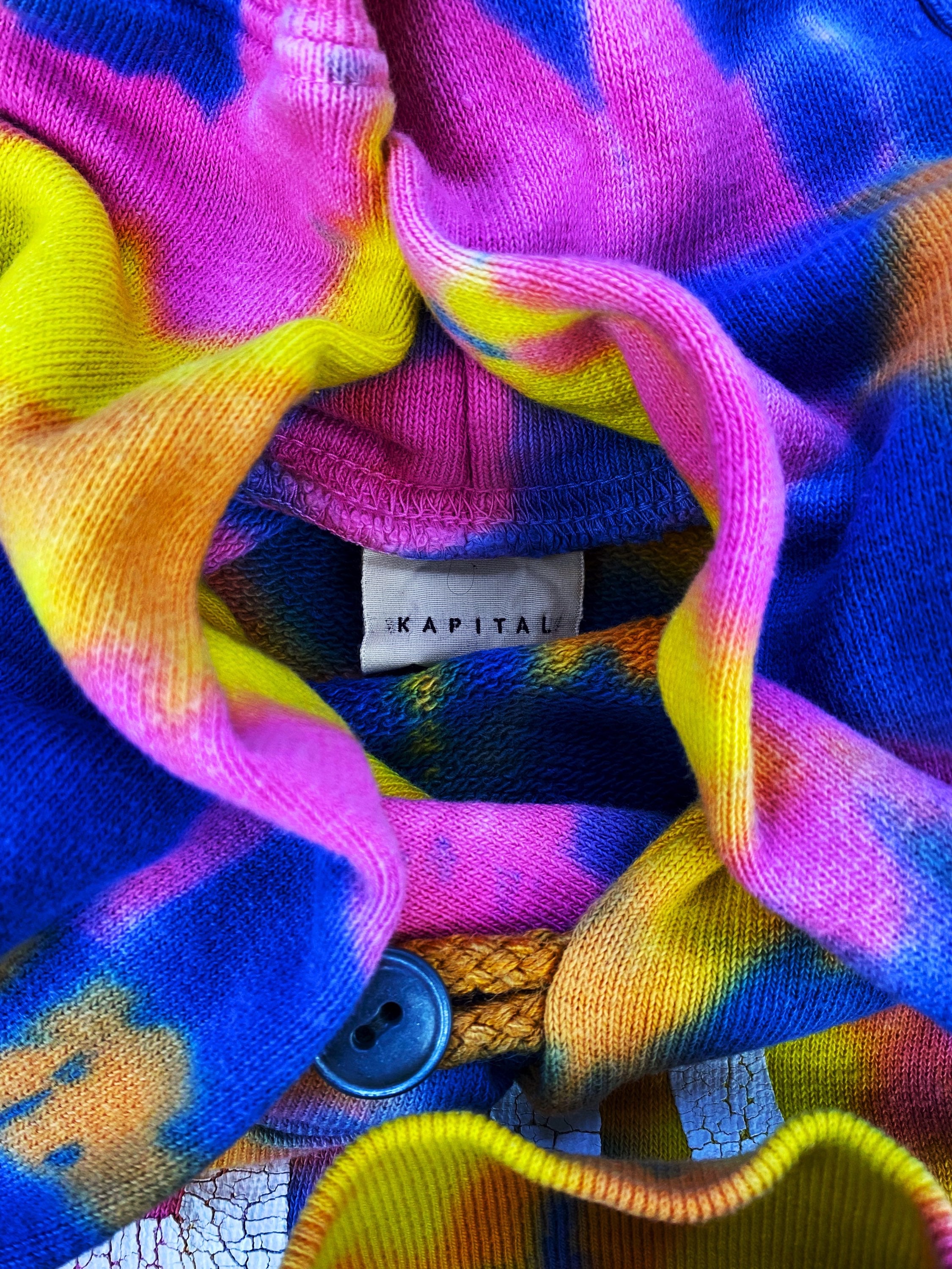 Kapital Surf Collegiate Logo Tie Dye Hoodie