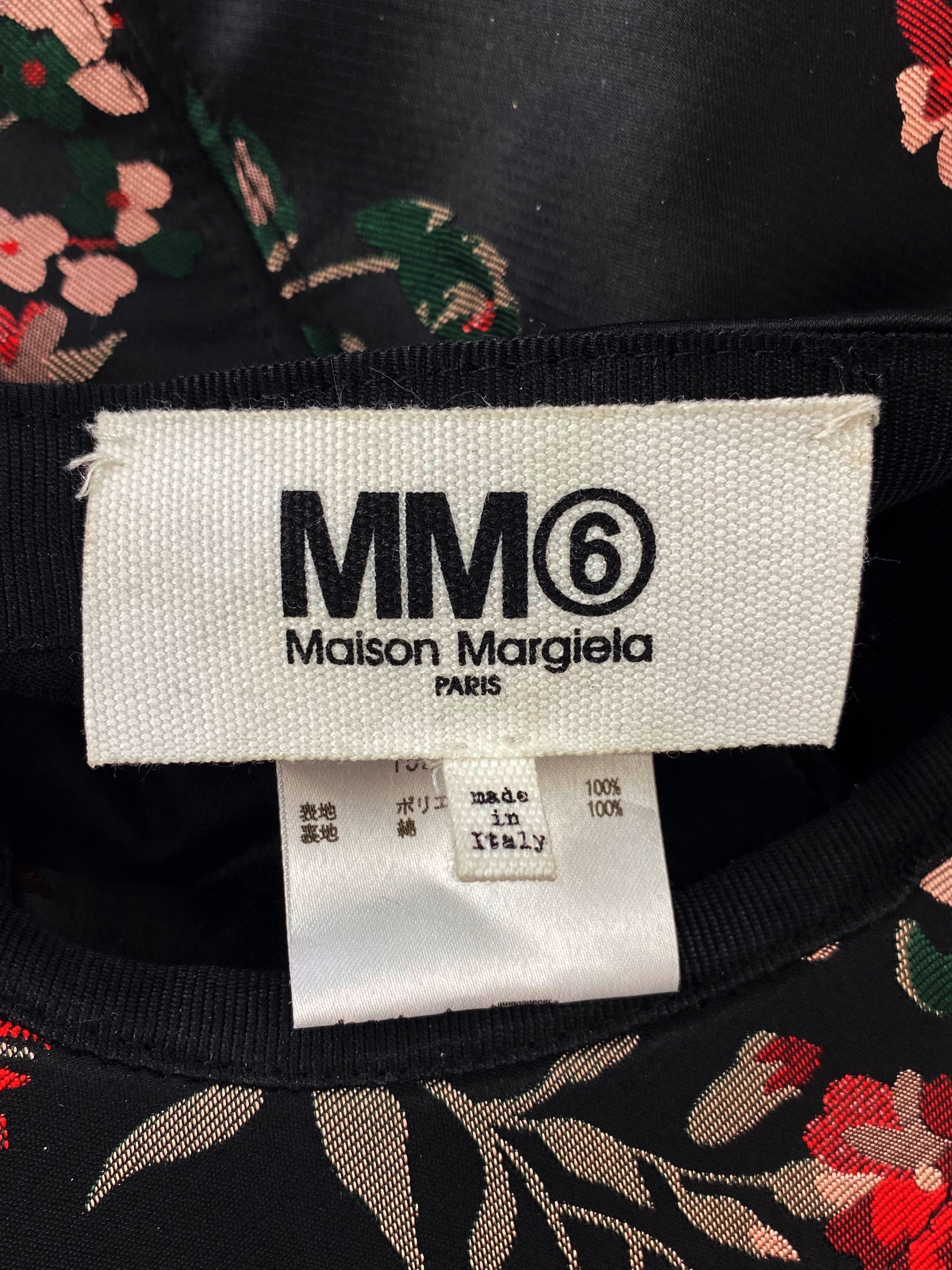 Maison Margiela MM6 Front Strap Floral Black Hat