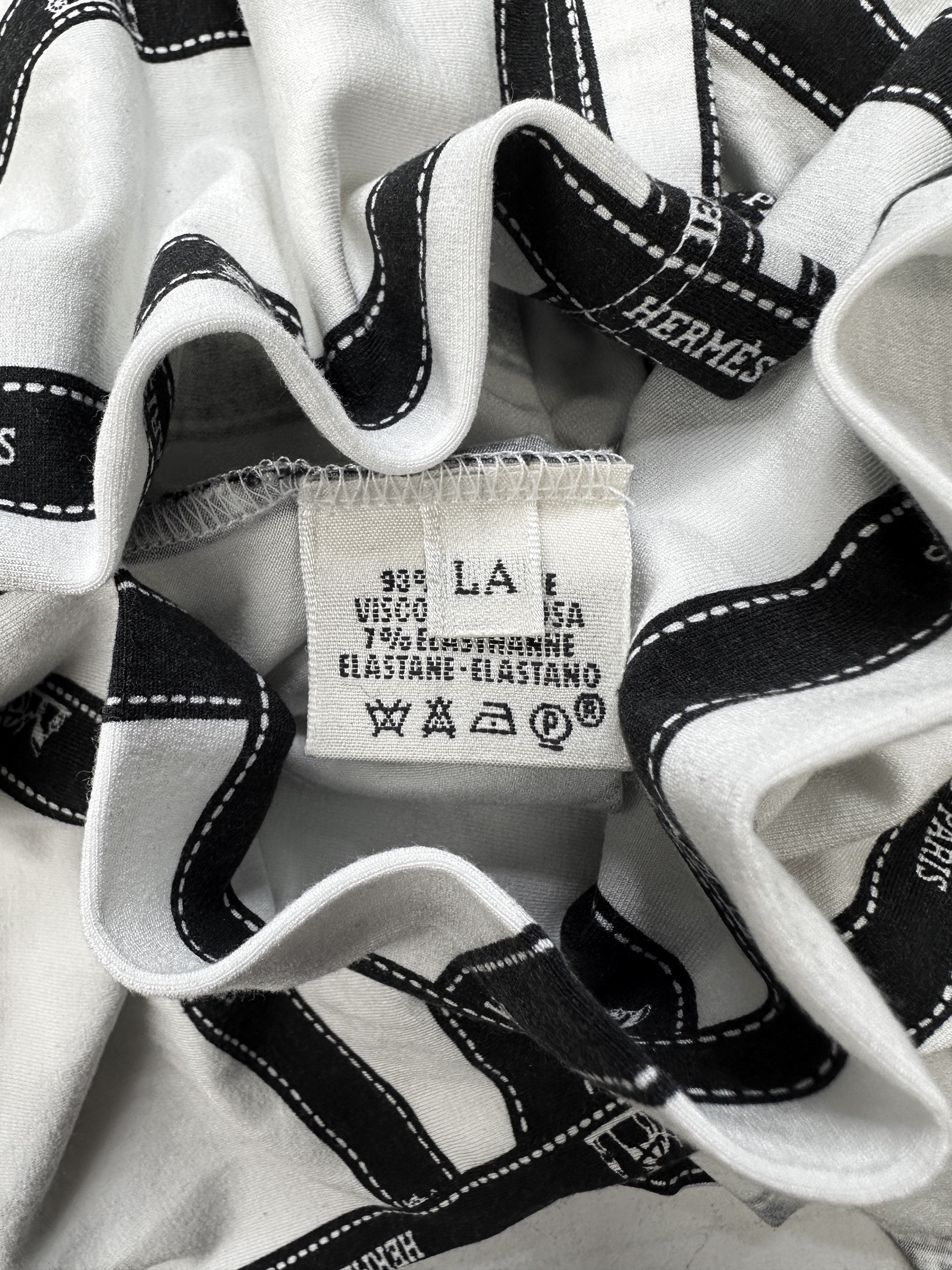 2004 Hermes ‘Boluc’ Ribbon Monogram White Long Sleeve