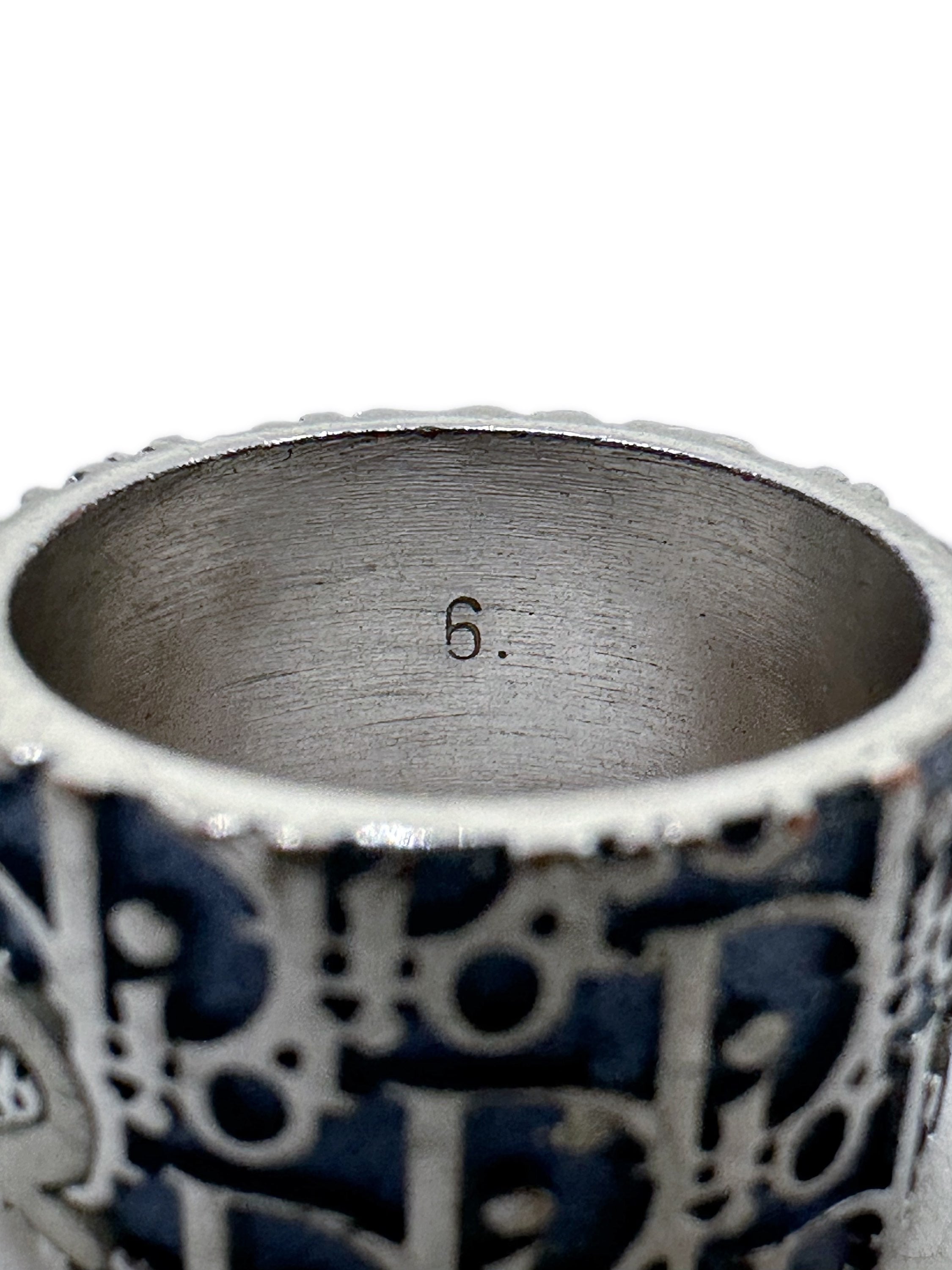 00s Dior ‘2’ Trotter Monogram Blue Ring