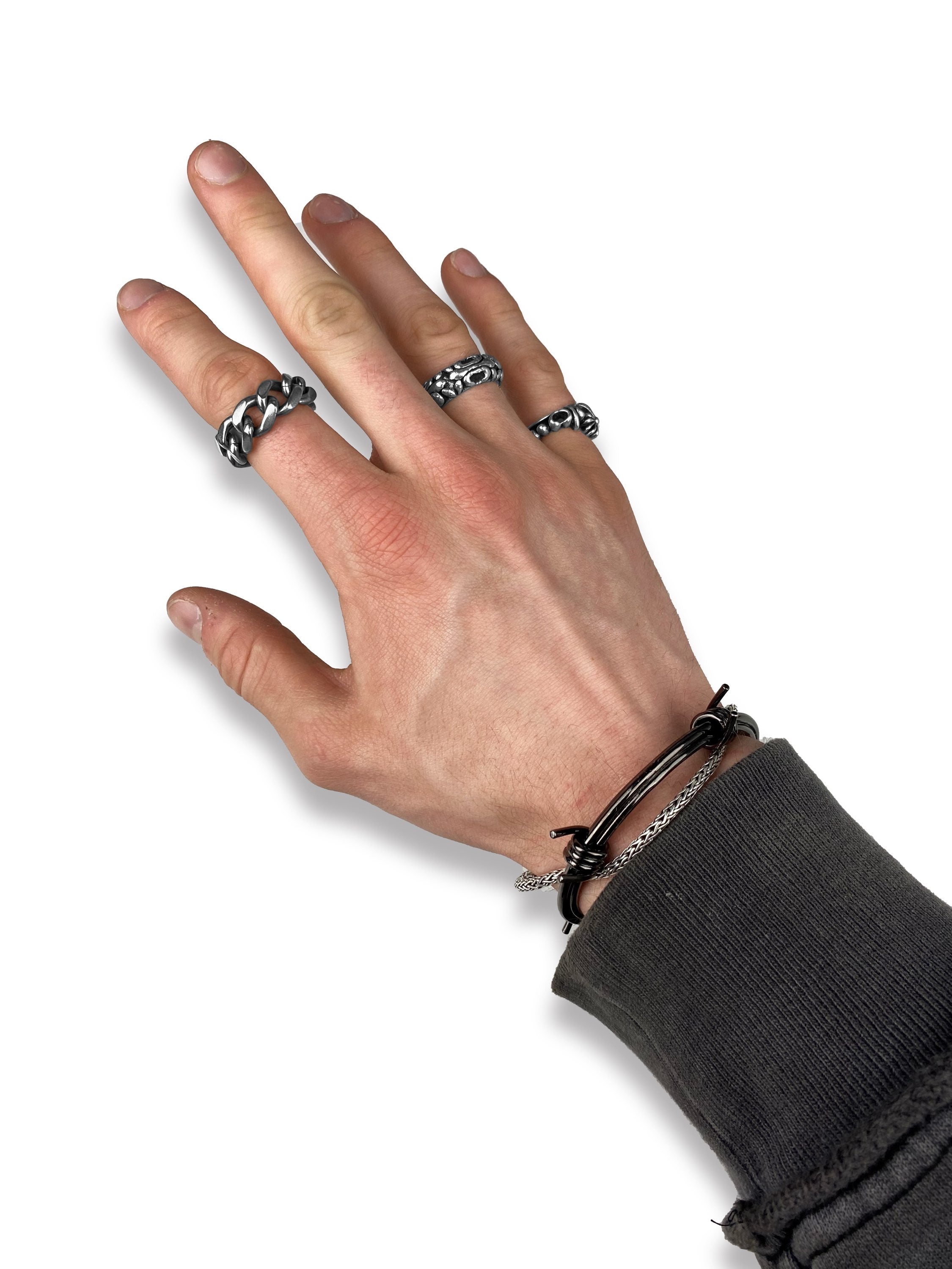 00s Number (N)ine x Jam Home Made ‘Barbed Wire’ .925 Silver Bracelet