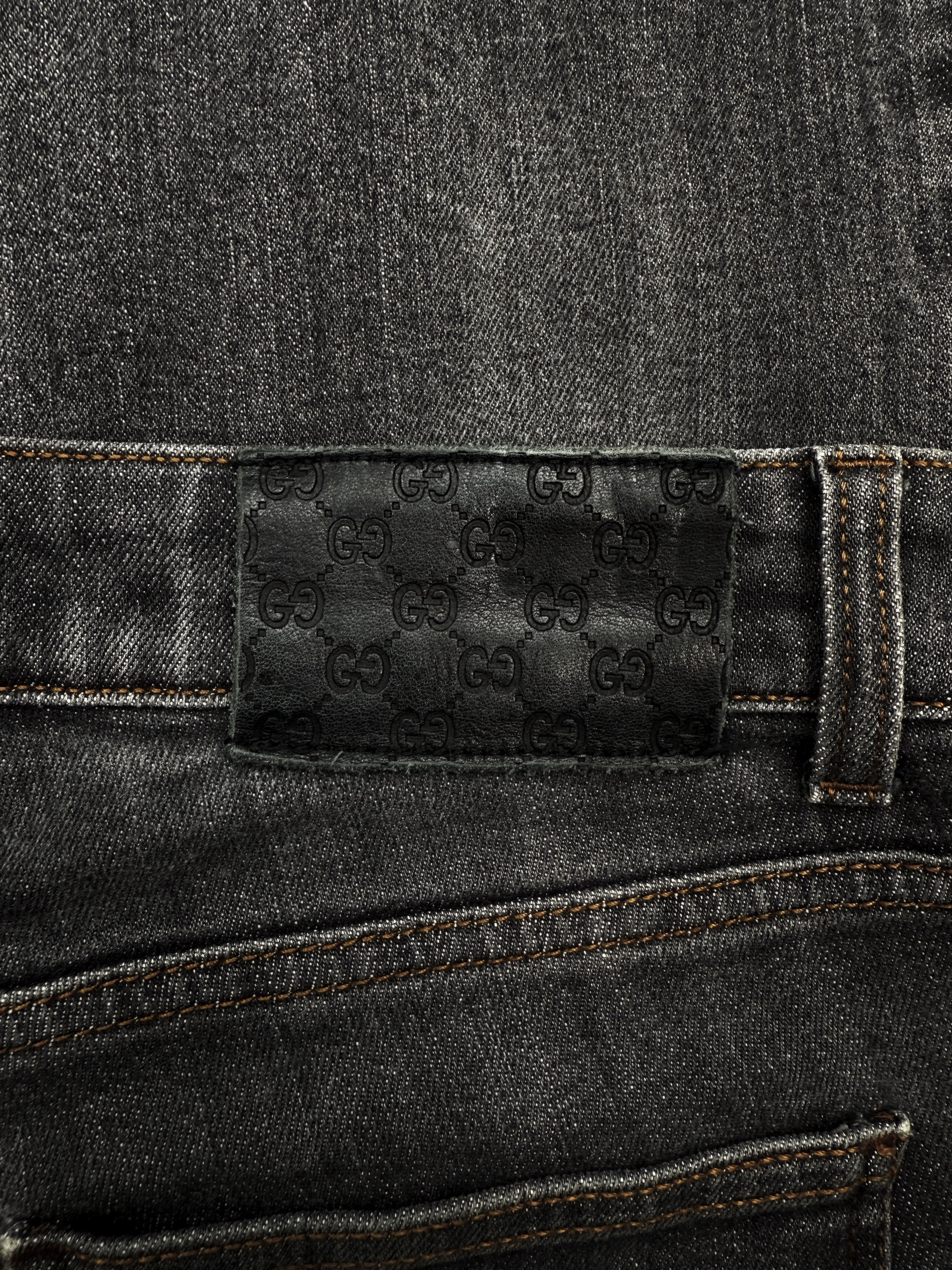 00s Gucci by Tom Ford Grey Ash Wash Contrast Stitch Denim