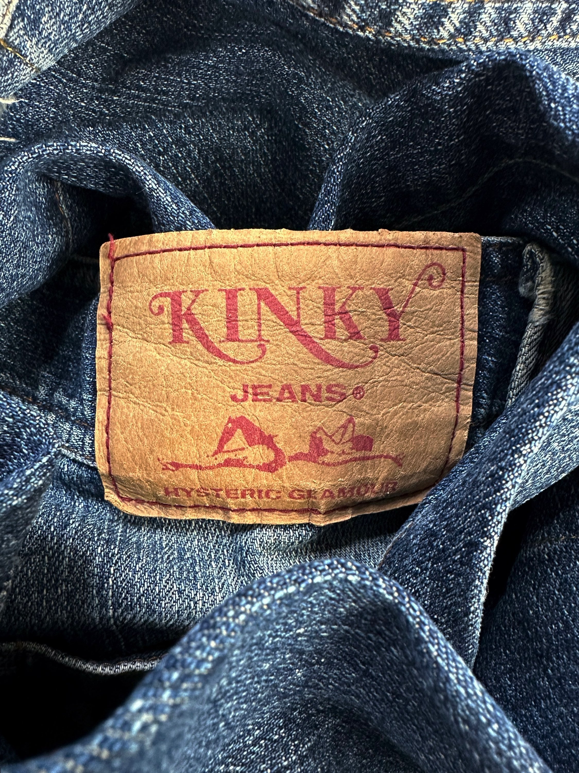 00s Hysteric Glamour ‘Spiral’ Print Flared Kinky Cargo Denim