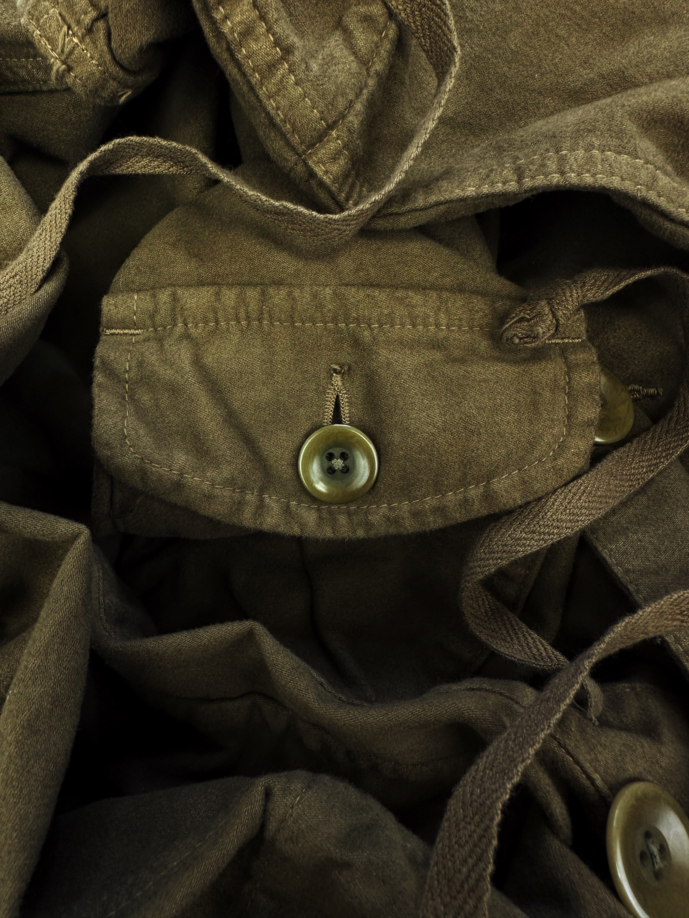 Kapital ‘Katsuragi’ Olive Green Multi Cargo Pocket Ring Jacket