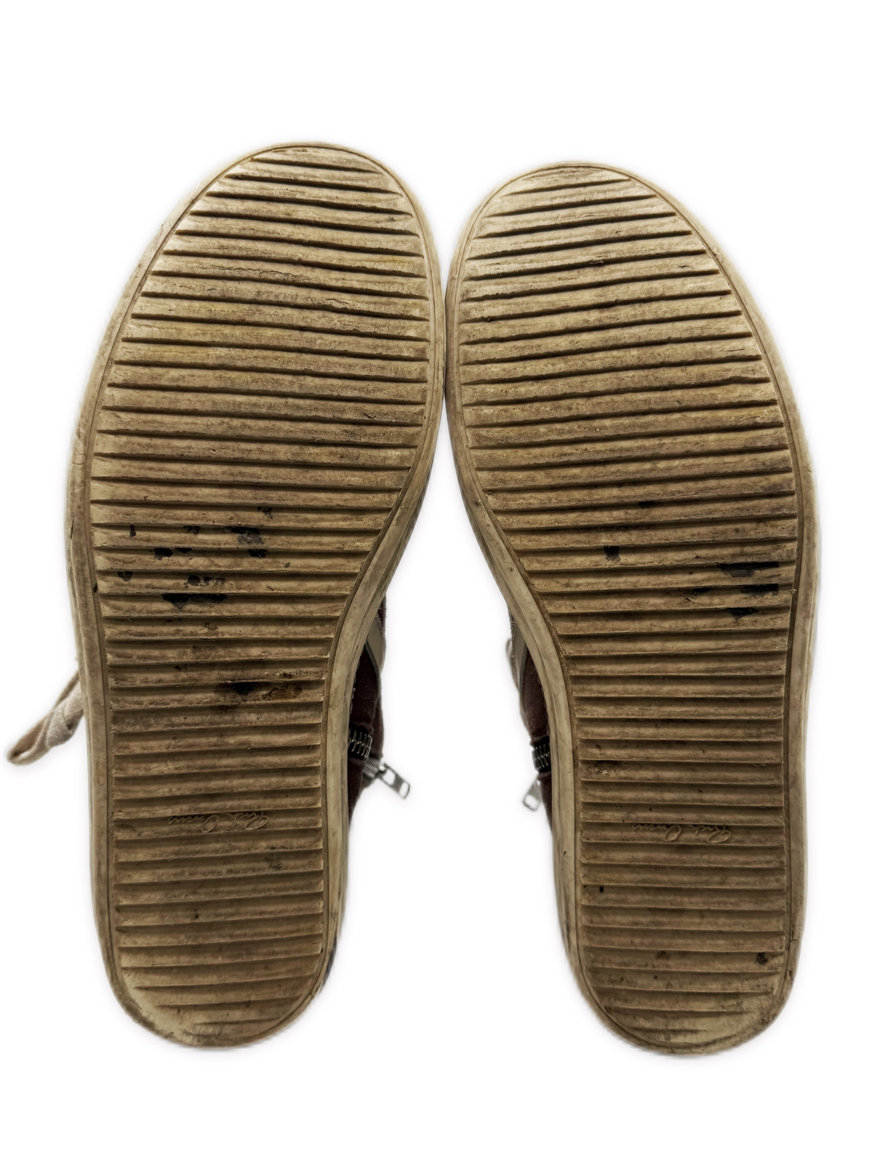 AW14 Rick Owens Blood/Brown Suede Geobasket Sneakers