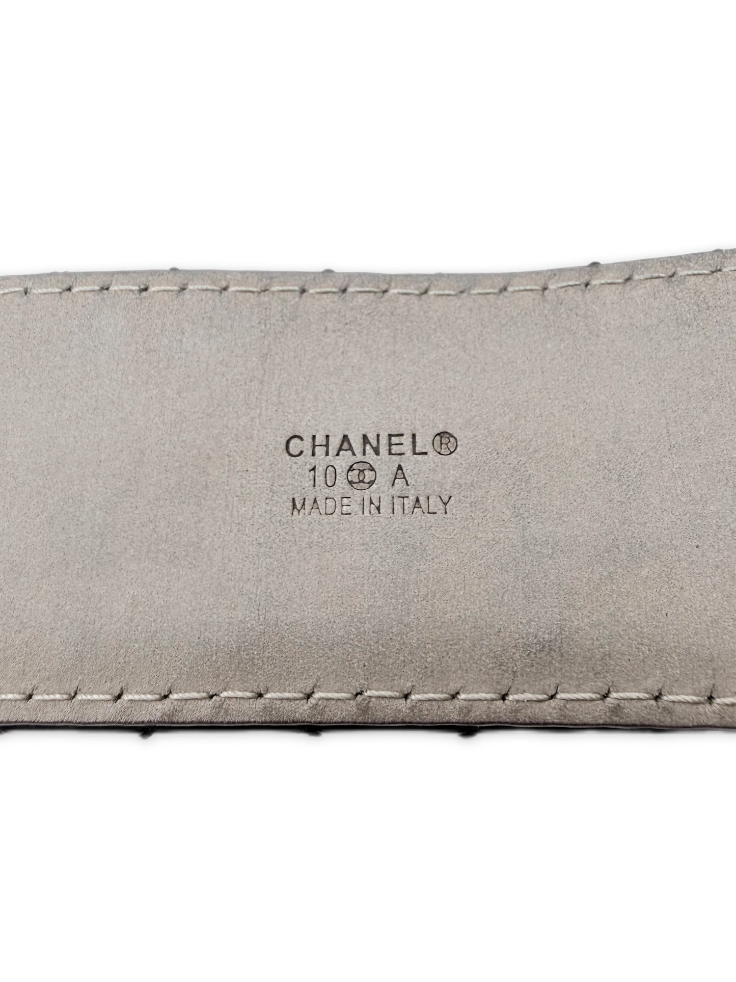 Chanel Double CC Buckle Patent Leather Quilted Caviar Belt