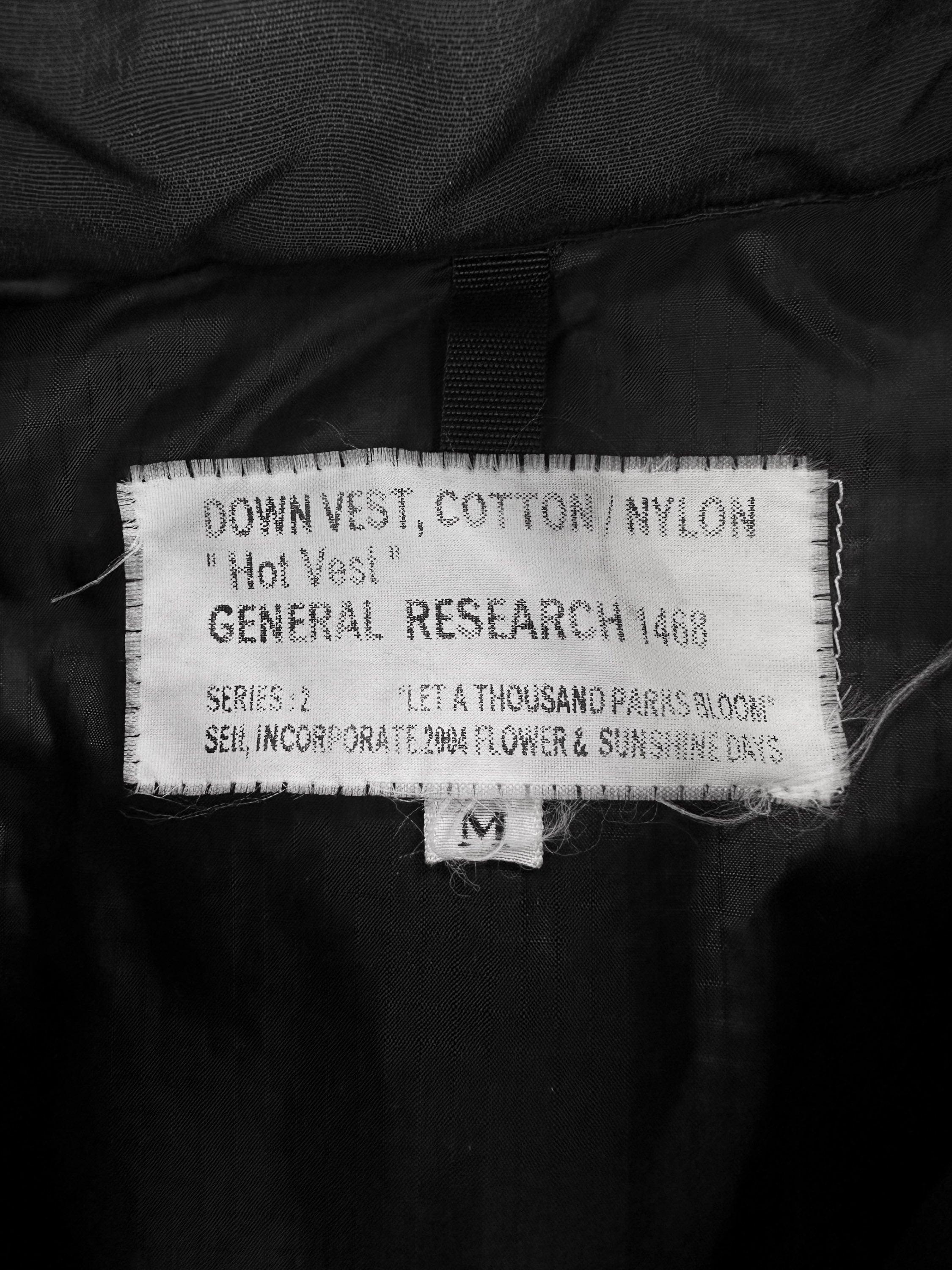SS04 General Research Black Welt Pocket Puffer Vest