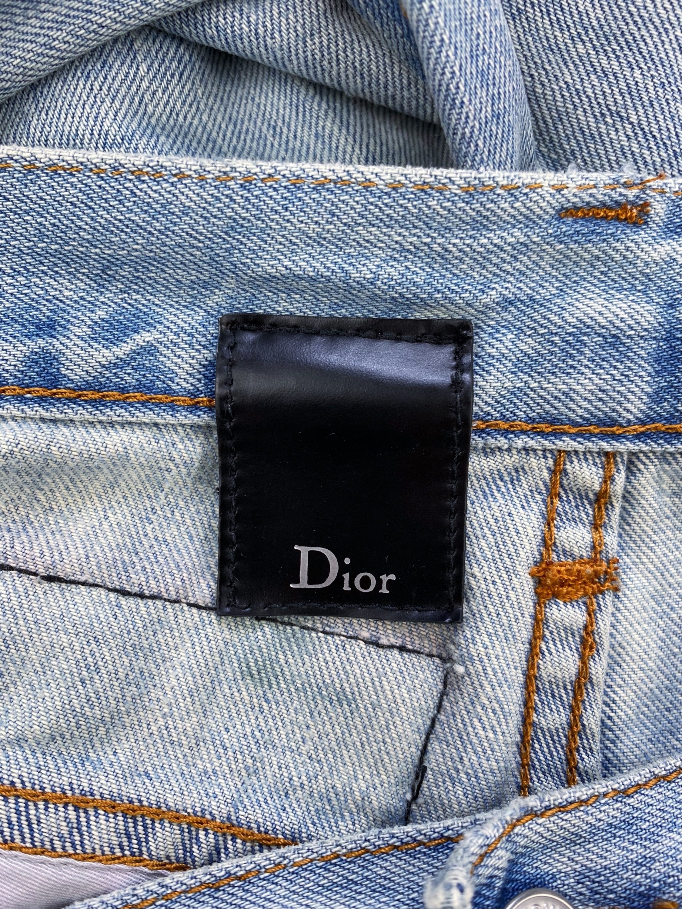 Dior Homme by Hedi Slimane Light Wash Patched Denim