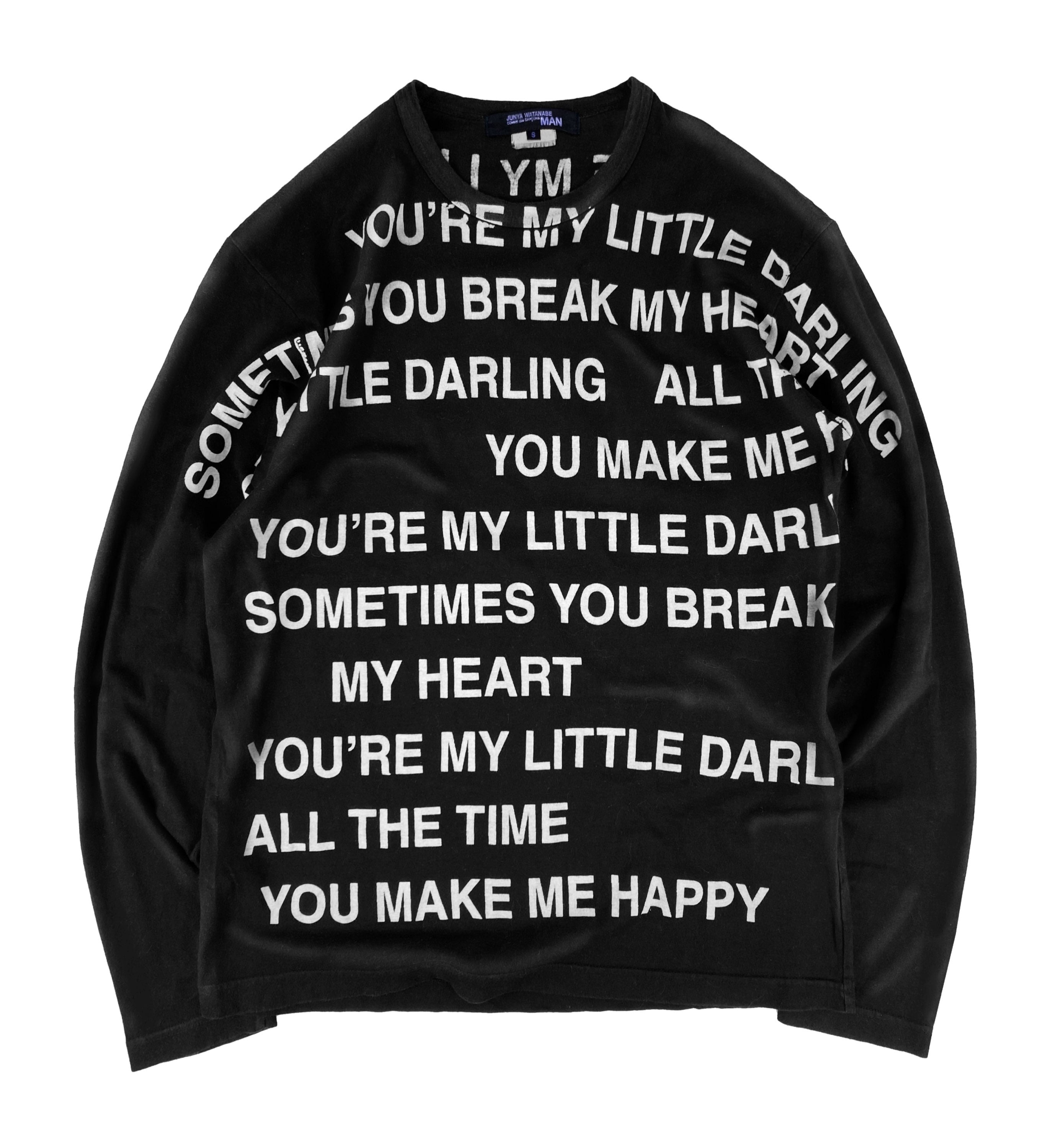 SS02 JUNYA WATANABE 'BREAK MY HEART' POEM LONGSLEEVE SHIRT