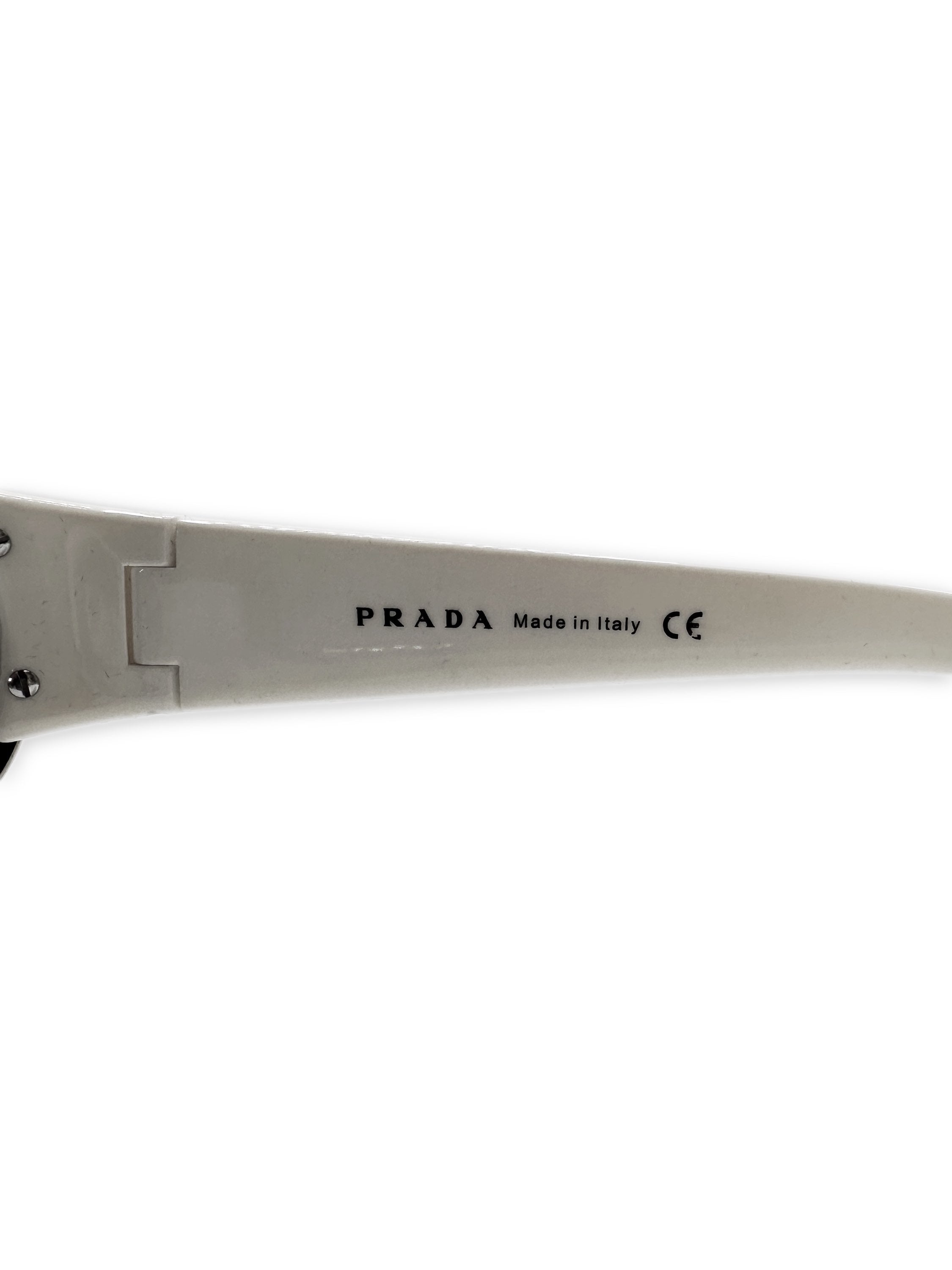 00s Prada Aviator ‘Studded’ Silver Logo Blue Tint Sunglasses