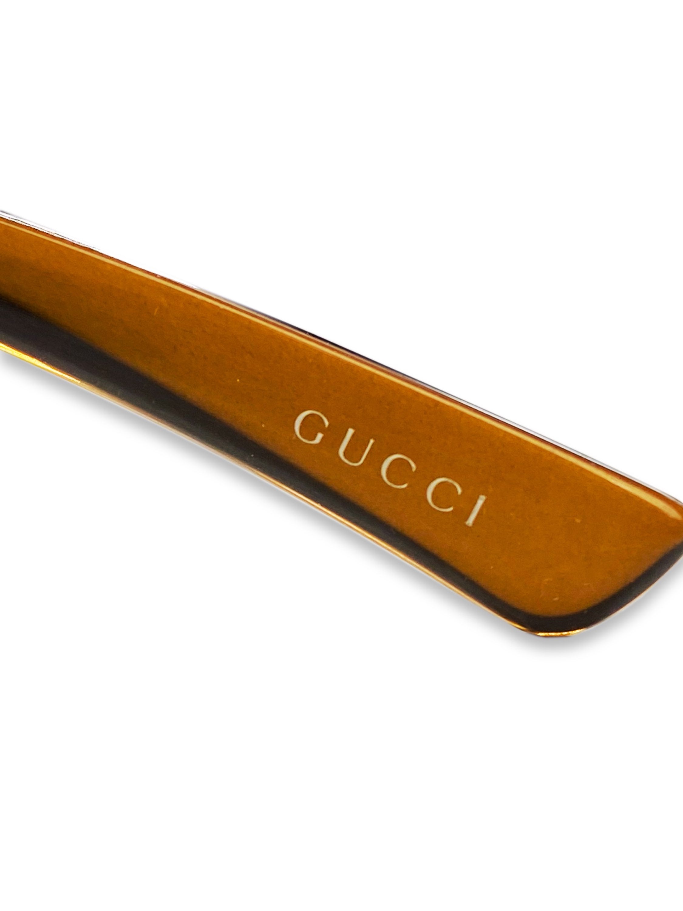 Gucci Horsebit Etched Logo Rounded Warm Tint Sunglasses