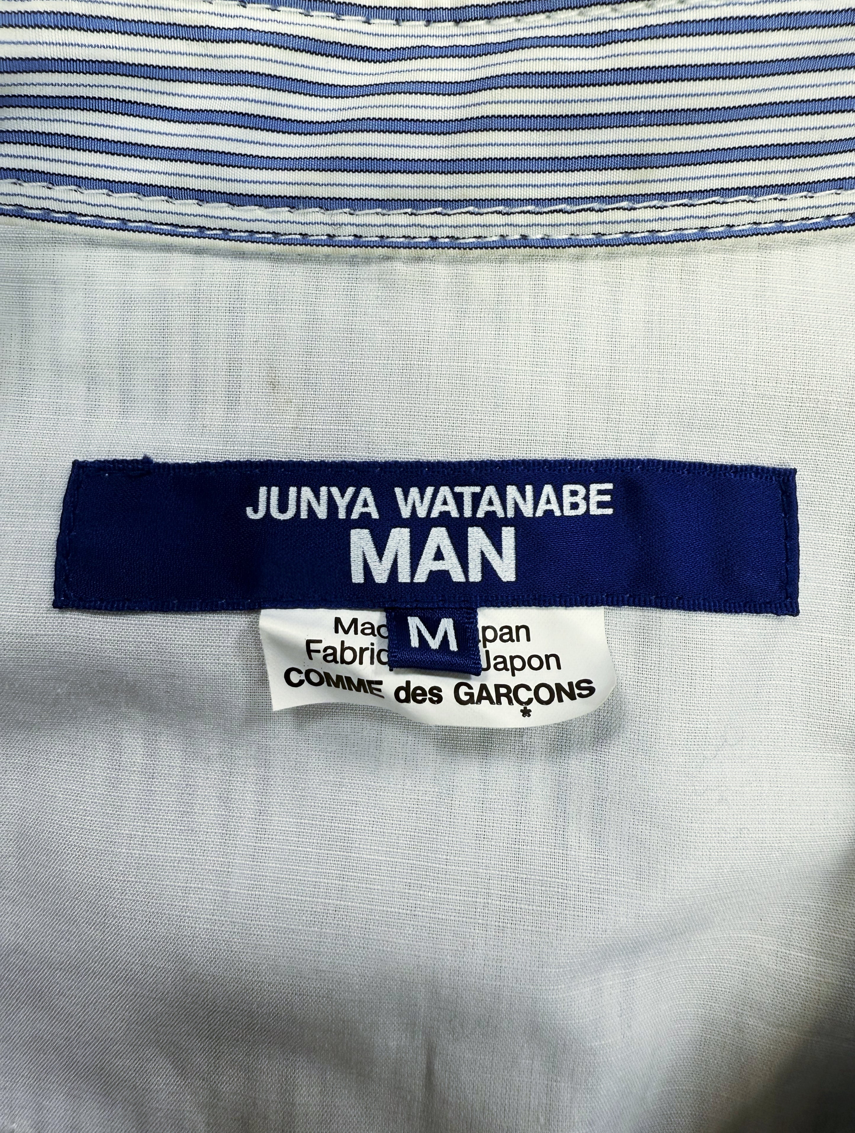 Junya Watanabe Ice Blue Patchwork Button Up Long Sleeve Shirt