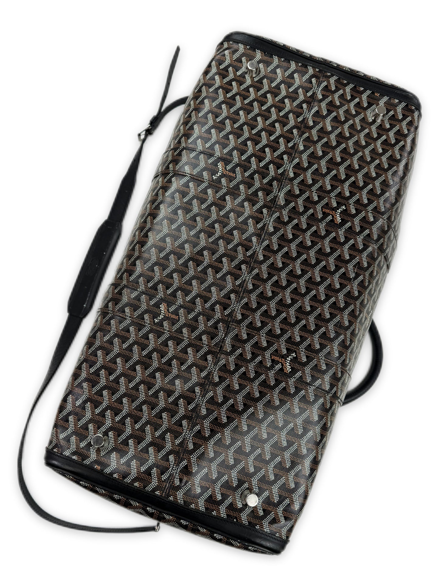 Goyard Croisiere 50 Goyardine Leather Trim Duffle Bag