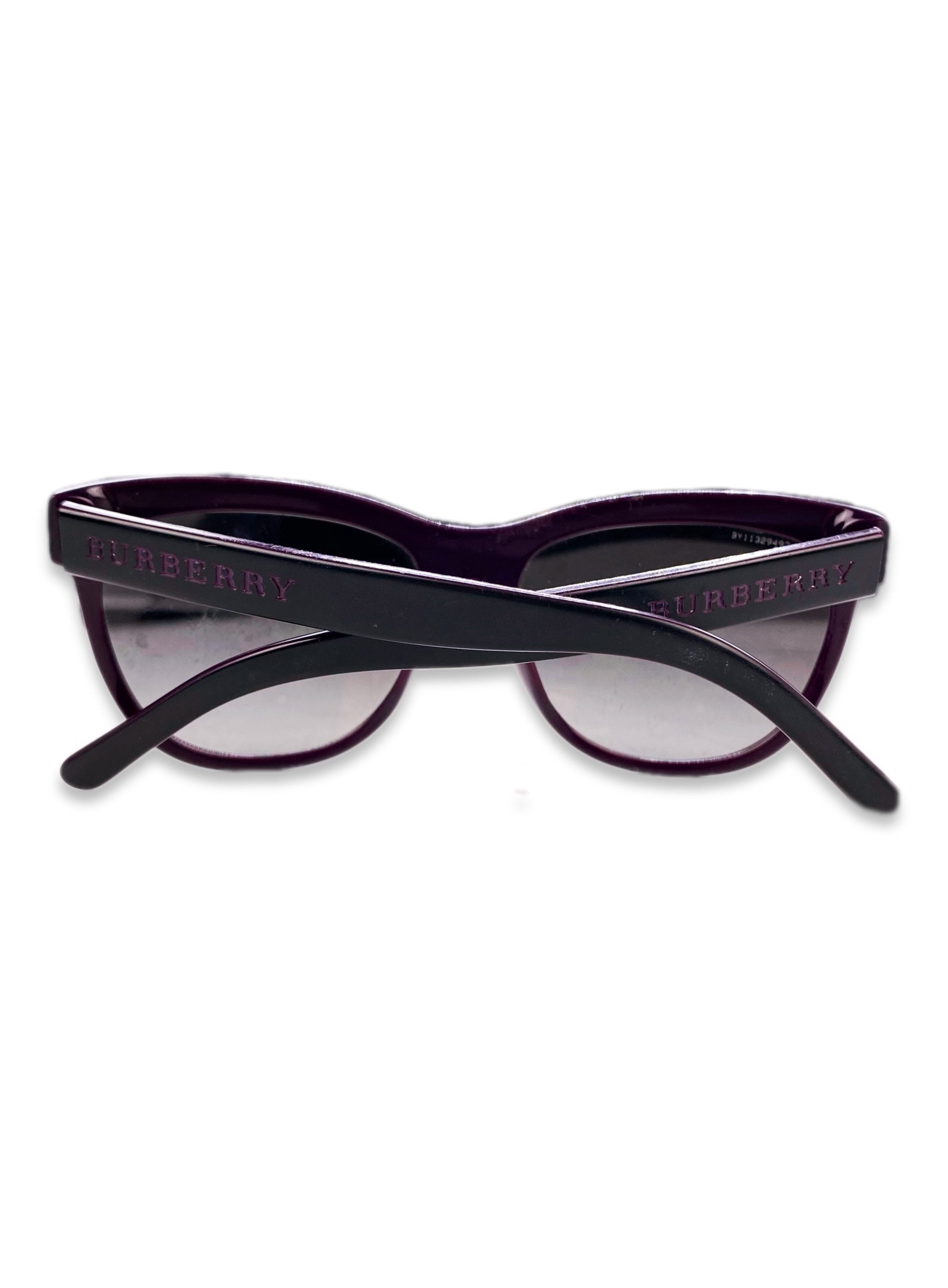 Burberry Magenta Rounded Frame Rose Tint Sunglasses