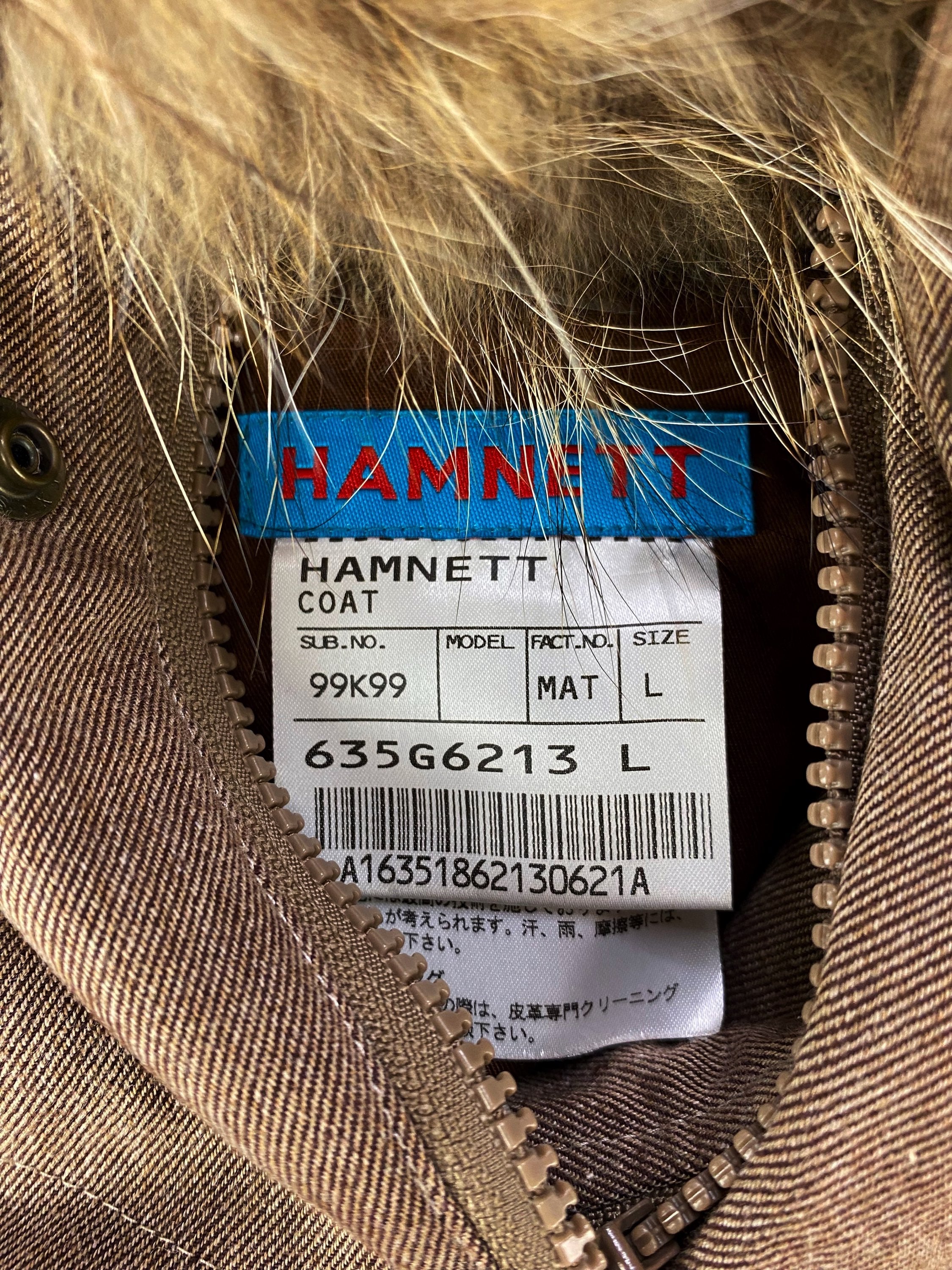 Katharine Hamnett Tan Heavy Weight Fur Hooded Jacket