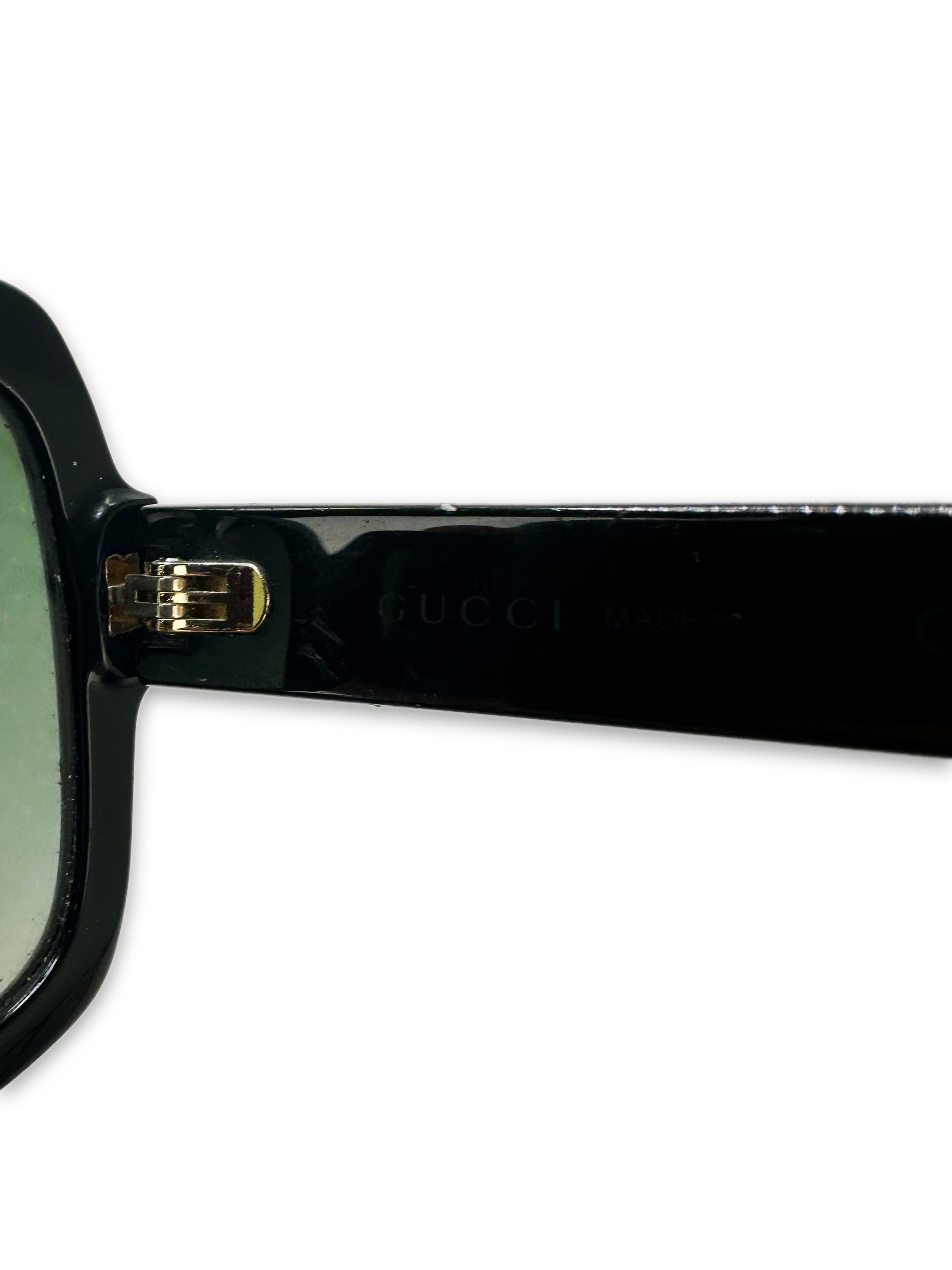 00s Gucci Emerald Green Tint Square Frame Sunglasses