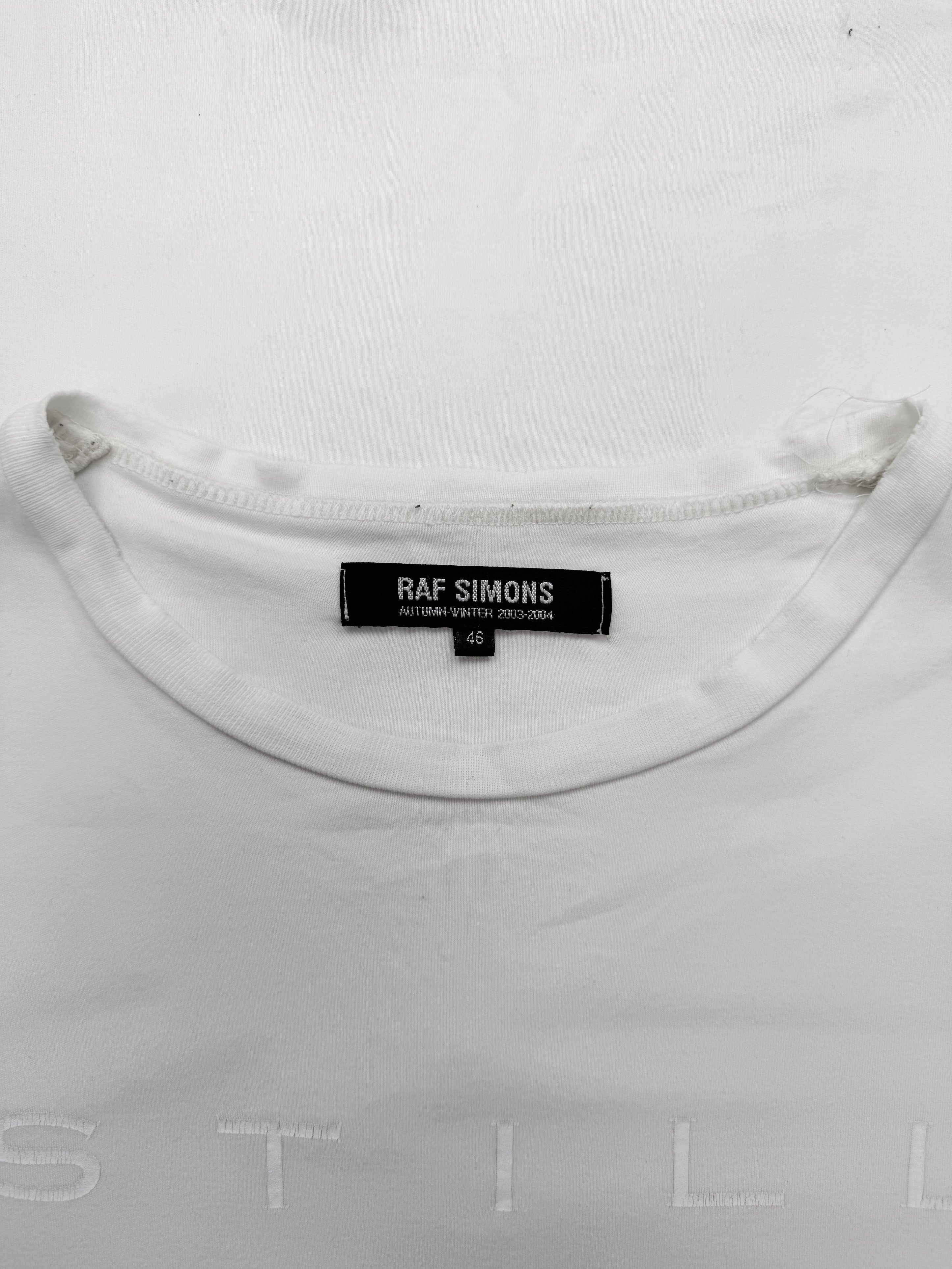 AW03 Raf Simons Closer ‘Still’ White Graphic T-Shirt