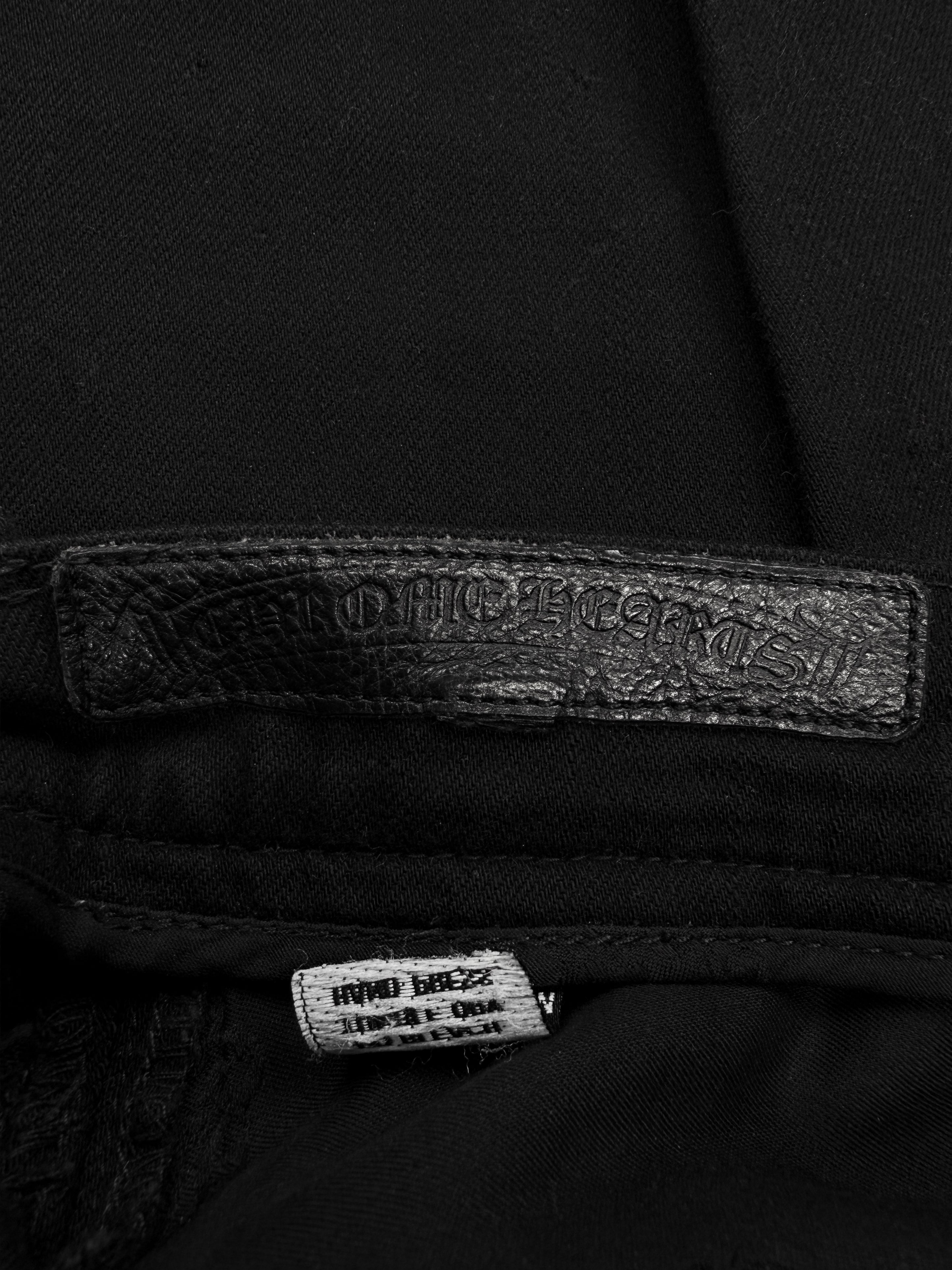 Chrome Hearts ‘Dagger’ Pendant Fleur Knee Black Denim Jeans