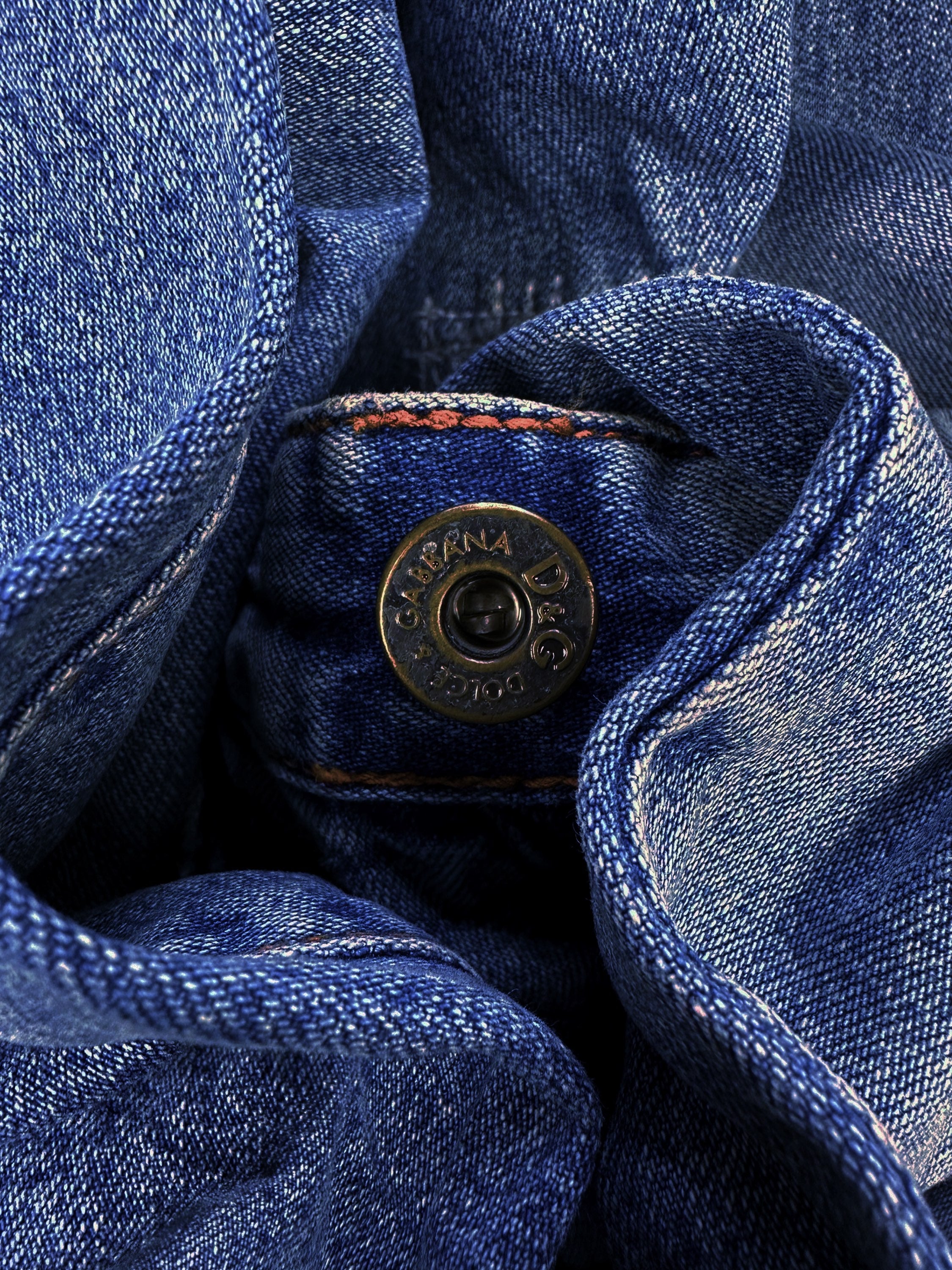 00s Dolce & Gabbana Light Wash Distressed Heavy Weight Denim
