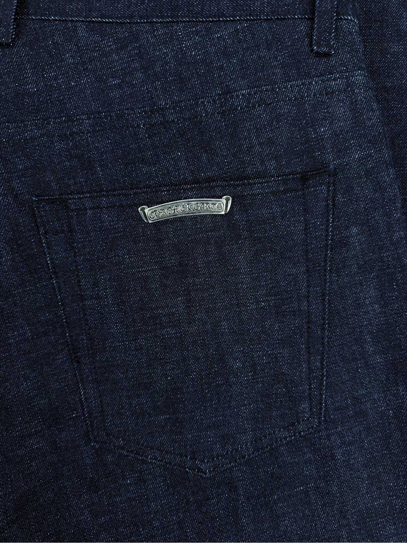 Chrome Hearts KS Cut Indigo Wash Raw .925 Silver Wide Cut Baggy Denim Jeans