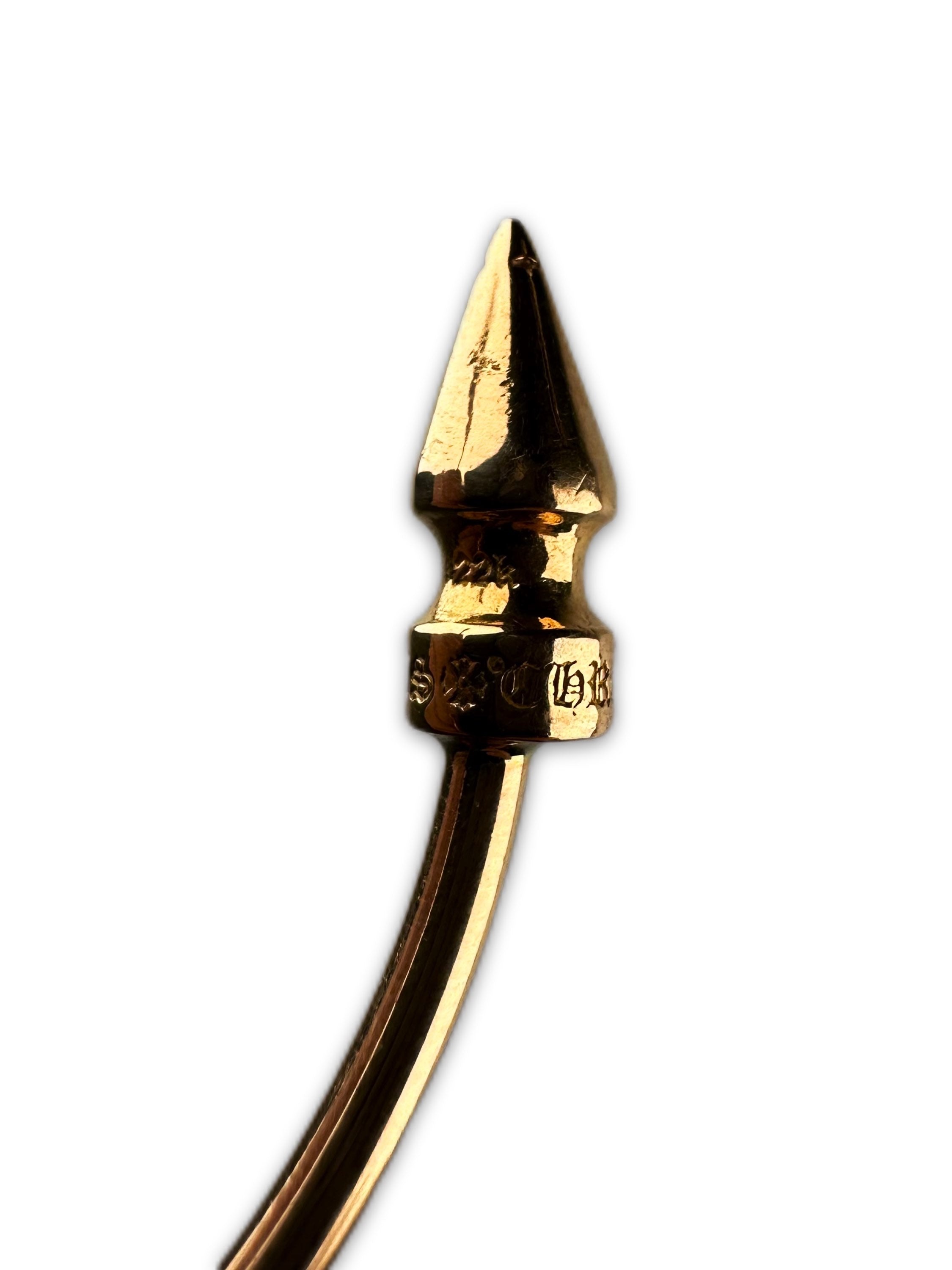 Chrome Hearts 22K Gold ‘Thorn’ Spike Bangle Cuff Bracelet