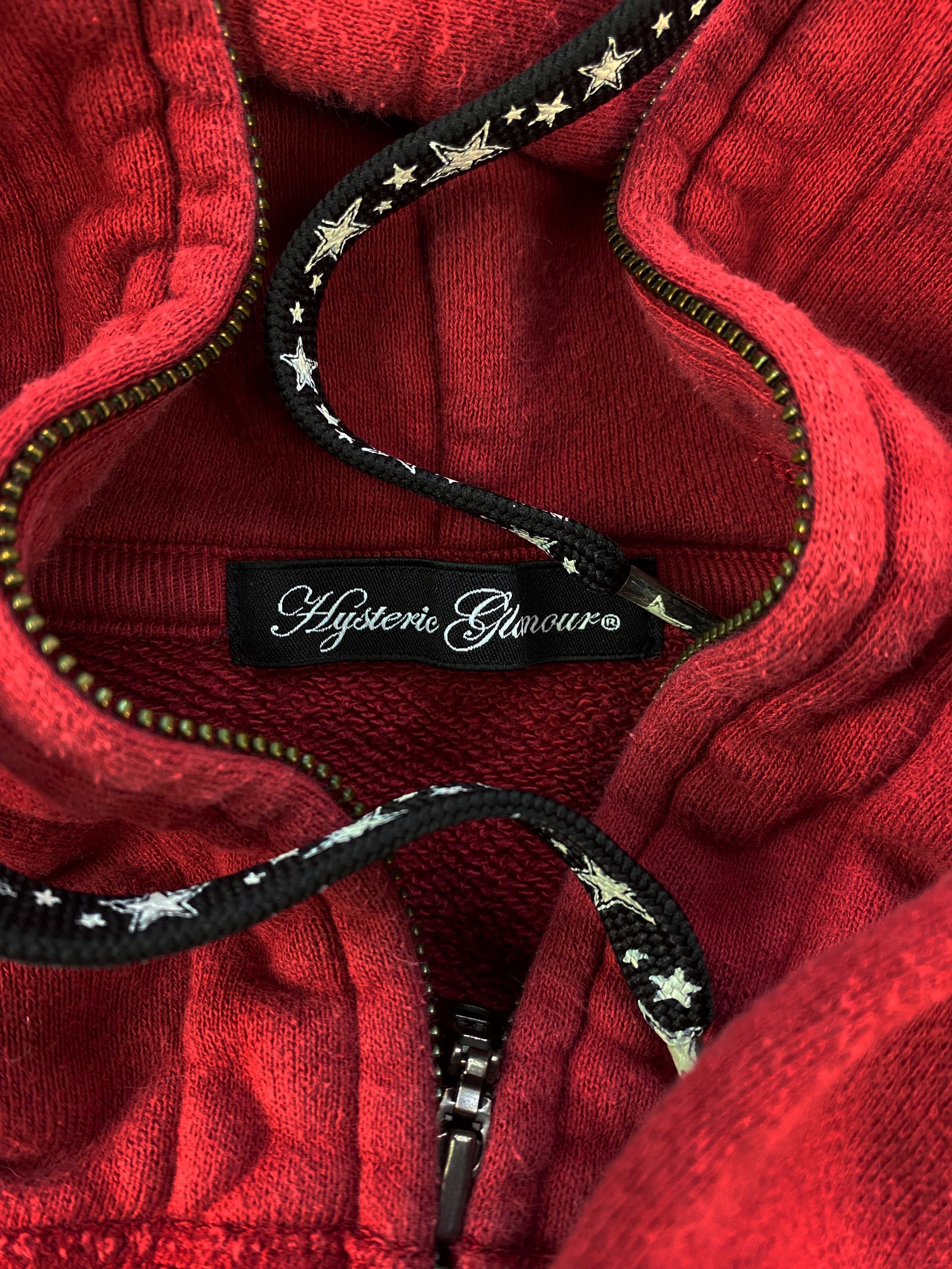 Hysteric Glamour ‘Show Girl’ Full Zip Cherry Red Hoodie