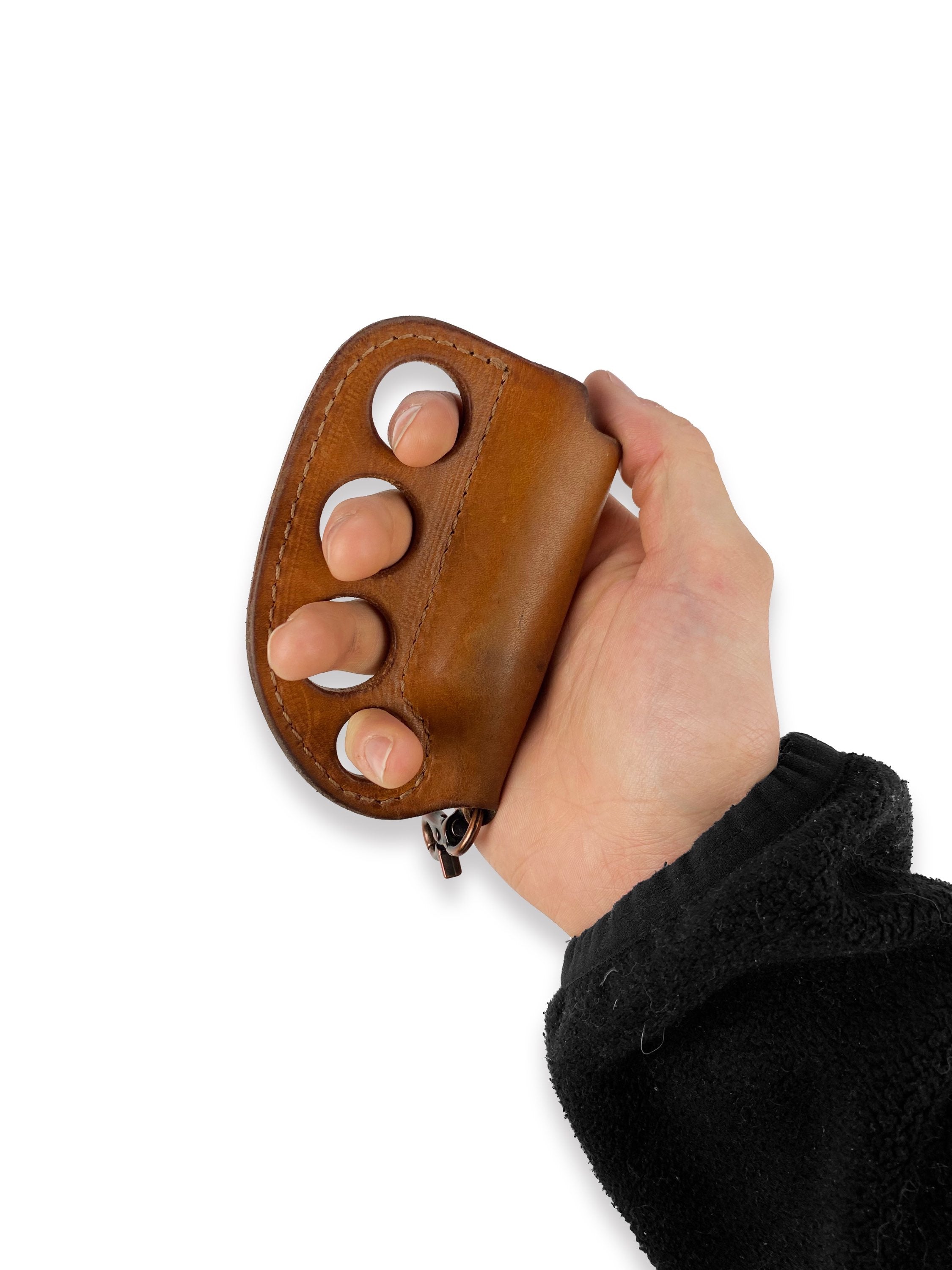 Blackmeans Leather Brass Knuckle Duster Lighter Holder
