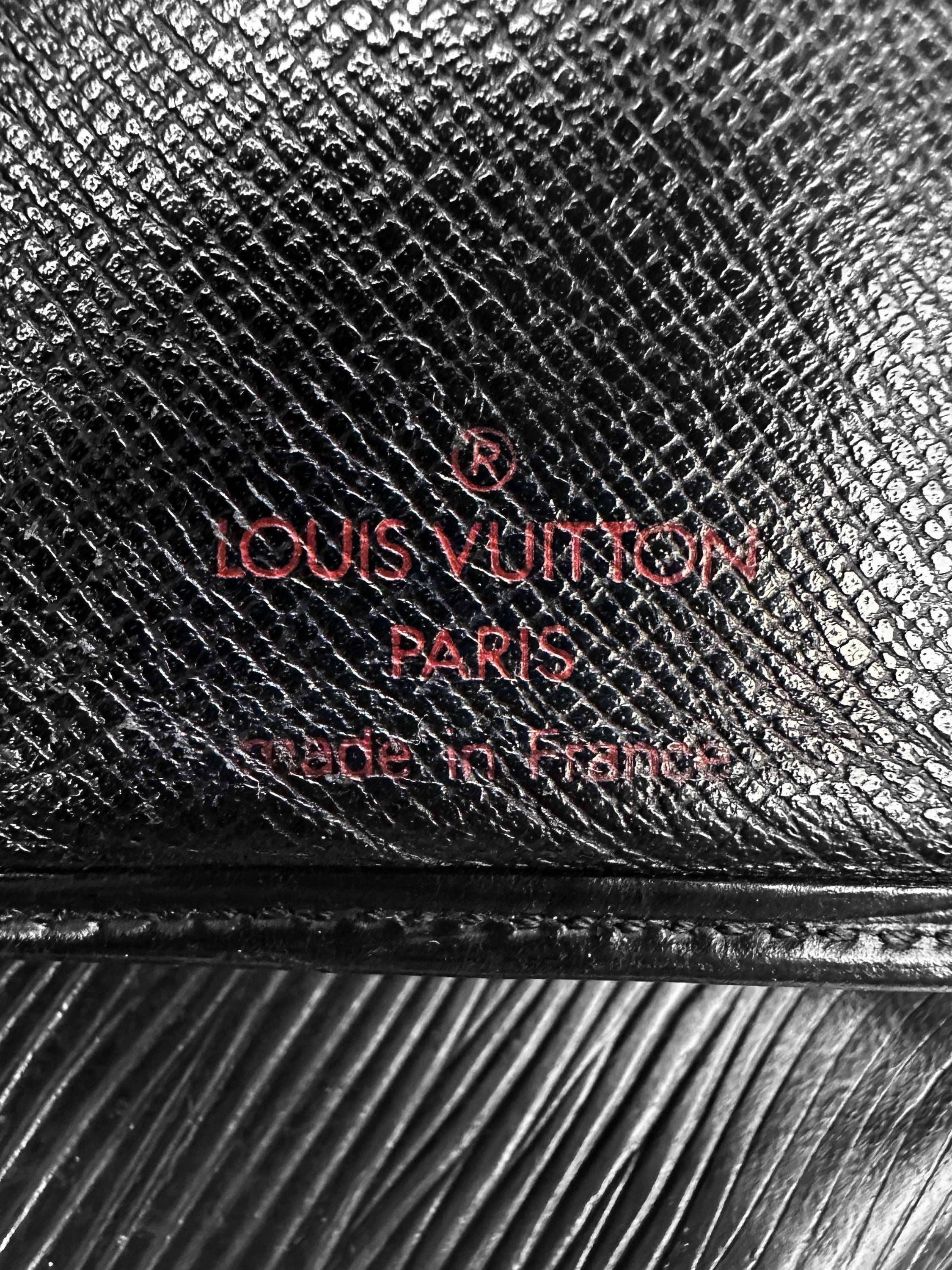 Louis Vuitton Black Epi LV Logo Bifold Wallet