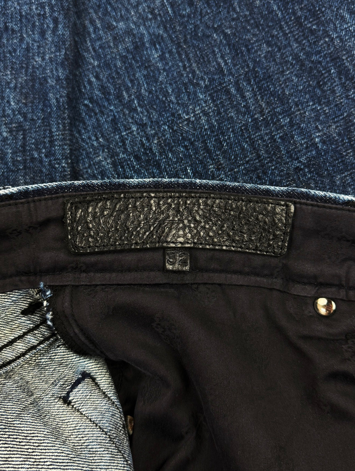 Chrome Hearts Flared Leg Blue Wash .925 Silver Denim Jeans