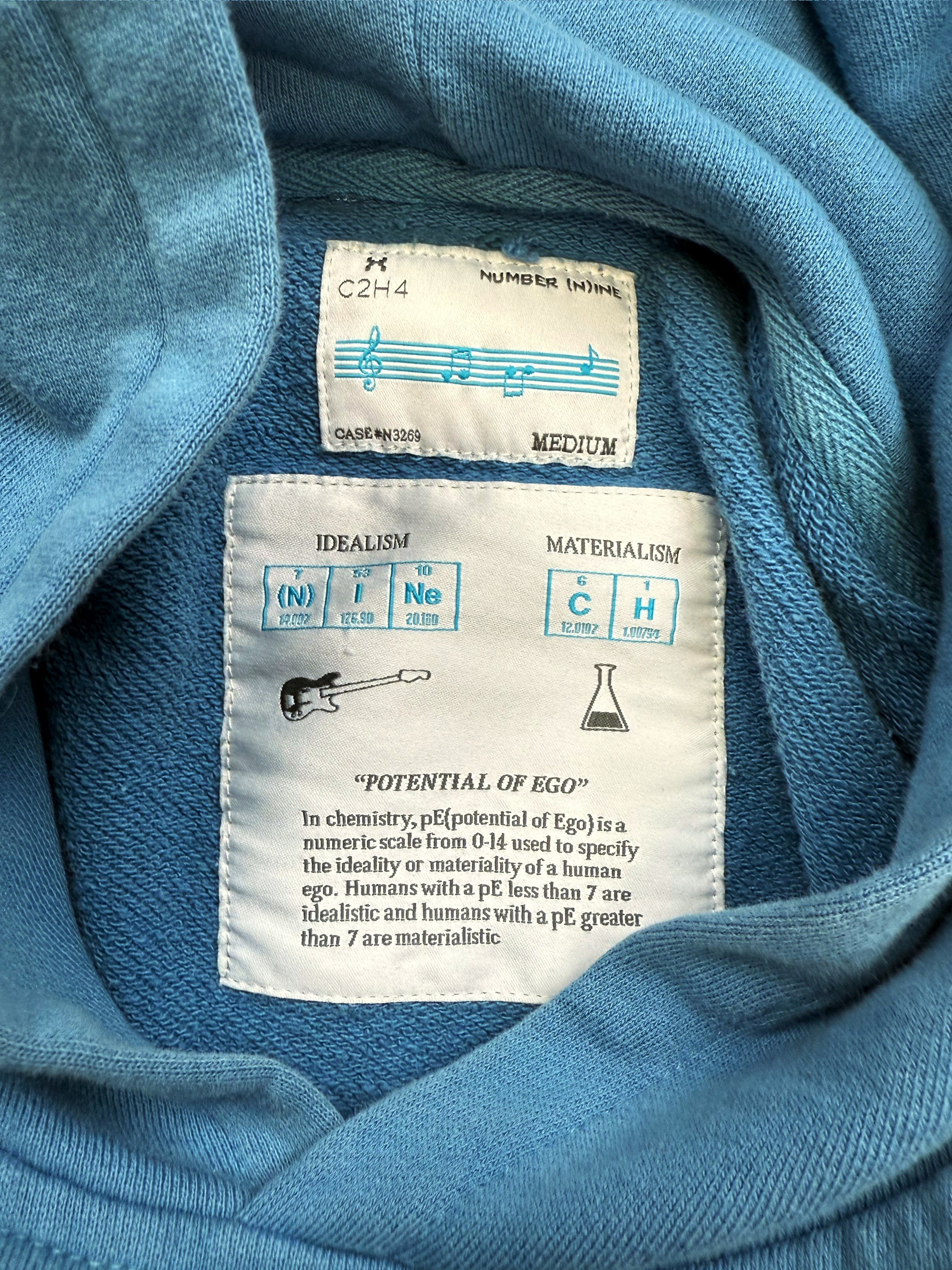 Number (N)ine x C2H4 Periodic Two Tone Blue Hoodie