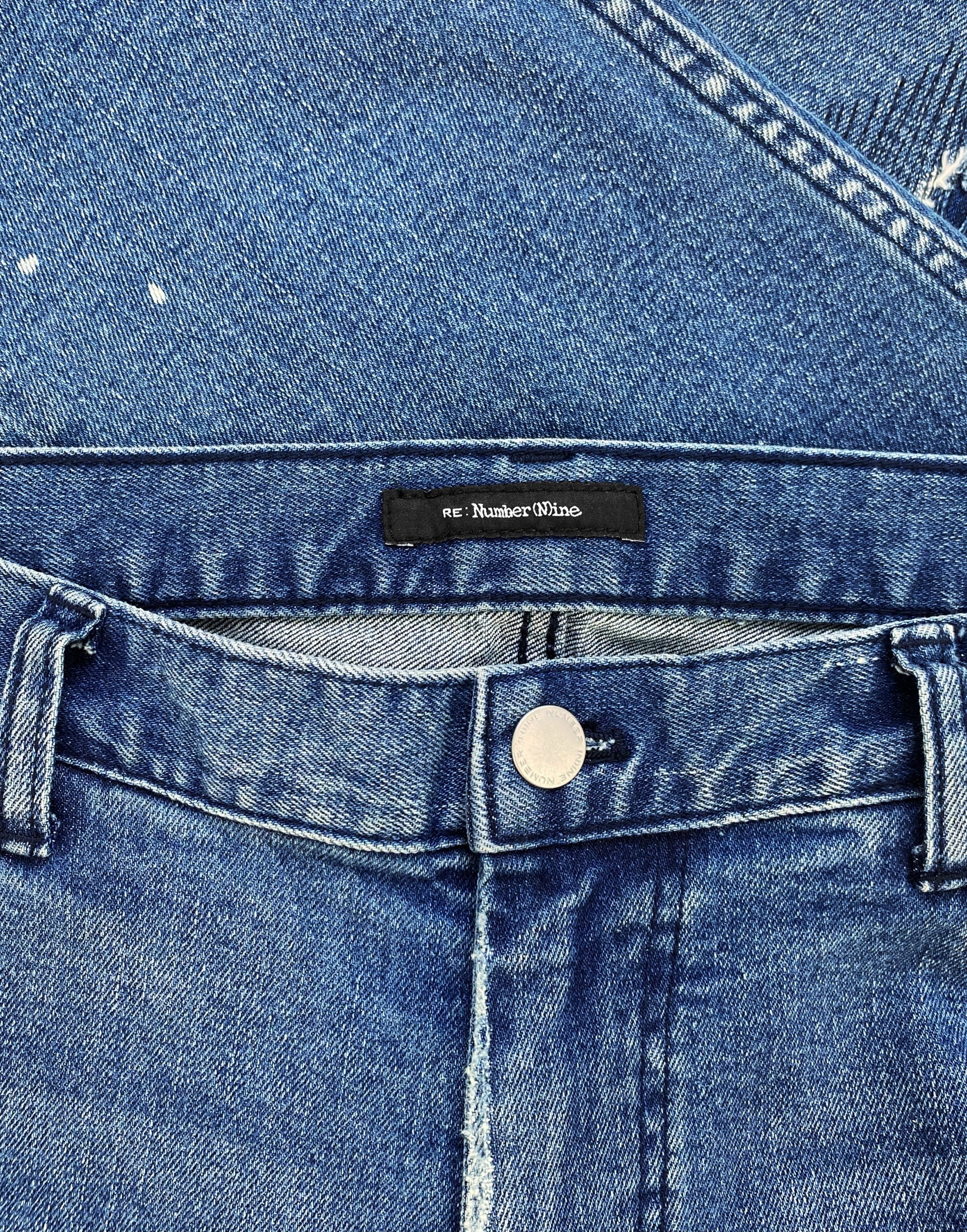 Number (N)ine Sashiko Stitch Distressed Painter Denim