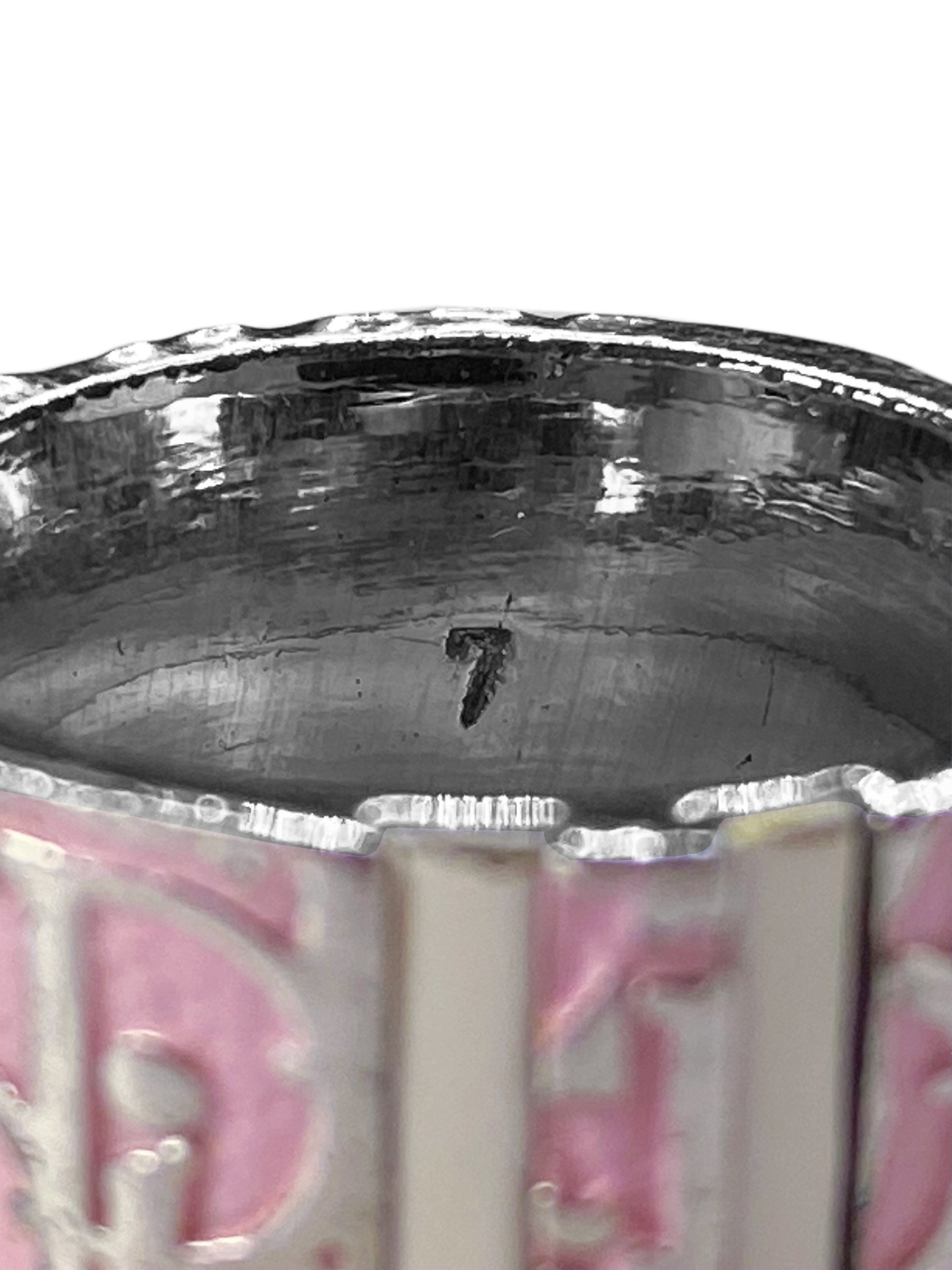 00s Dior Trotter ‘2’ Hot Pink Monogram Ring